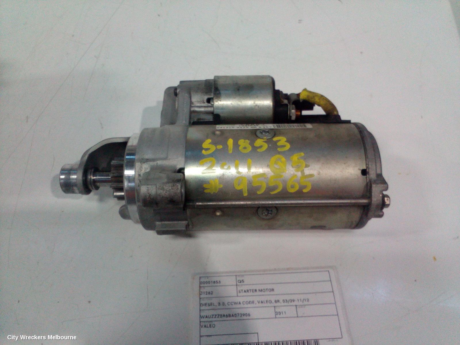 AUDI Q5 STARTER, DIESEL, 3.0, CCWA CODE, VALEO, 8R, 03/2009 - 11/2012