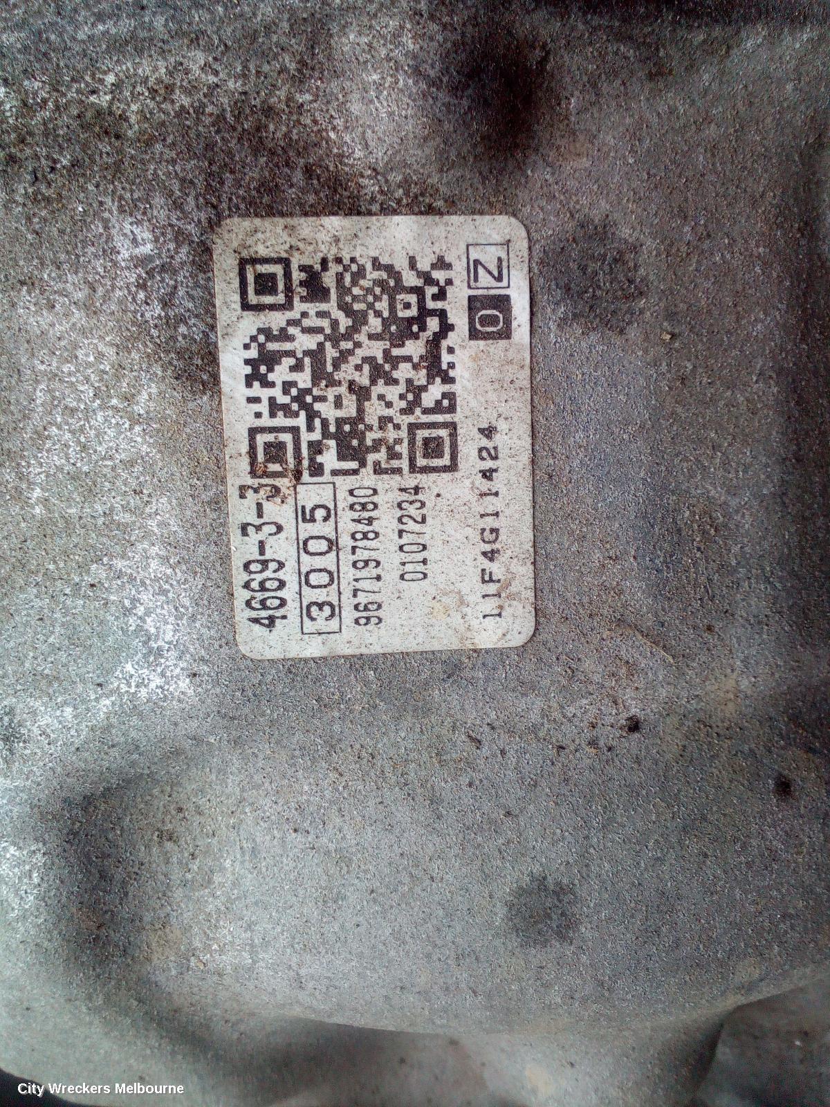 PEUGEOT 508 TRANS/GEARBOX, AUTO, PETROL, 1.6, TURBO (VIN 5FV...), 20GA03 CODE, 05/2011 - 02/2015