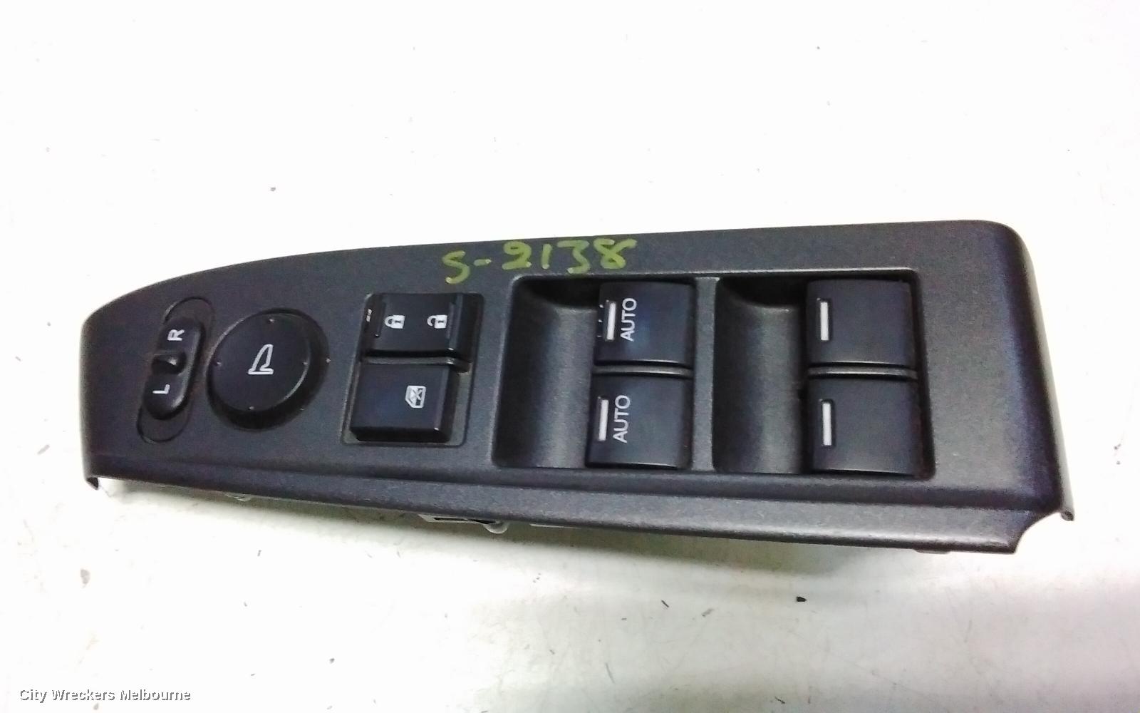 HONDA ACCORD PWR DR WIND SWITCH, RH FRONT (MASTER SWITCH), 8TH GEN (VIN MRHCP), V6L, 02/2008 - 12/2009