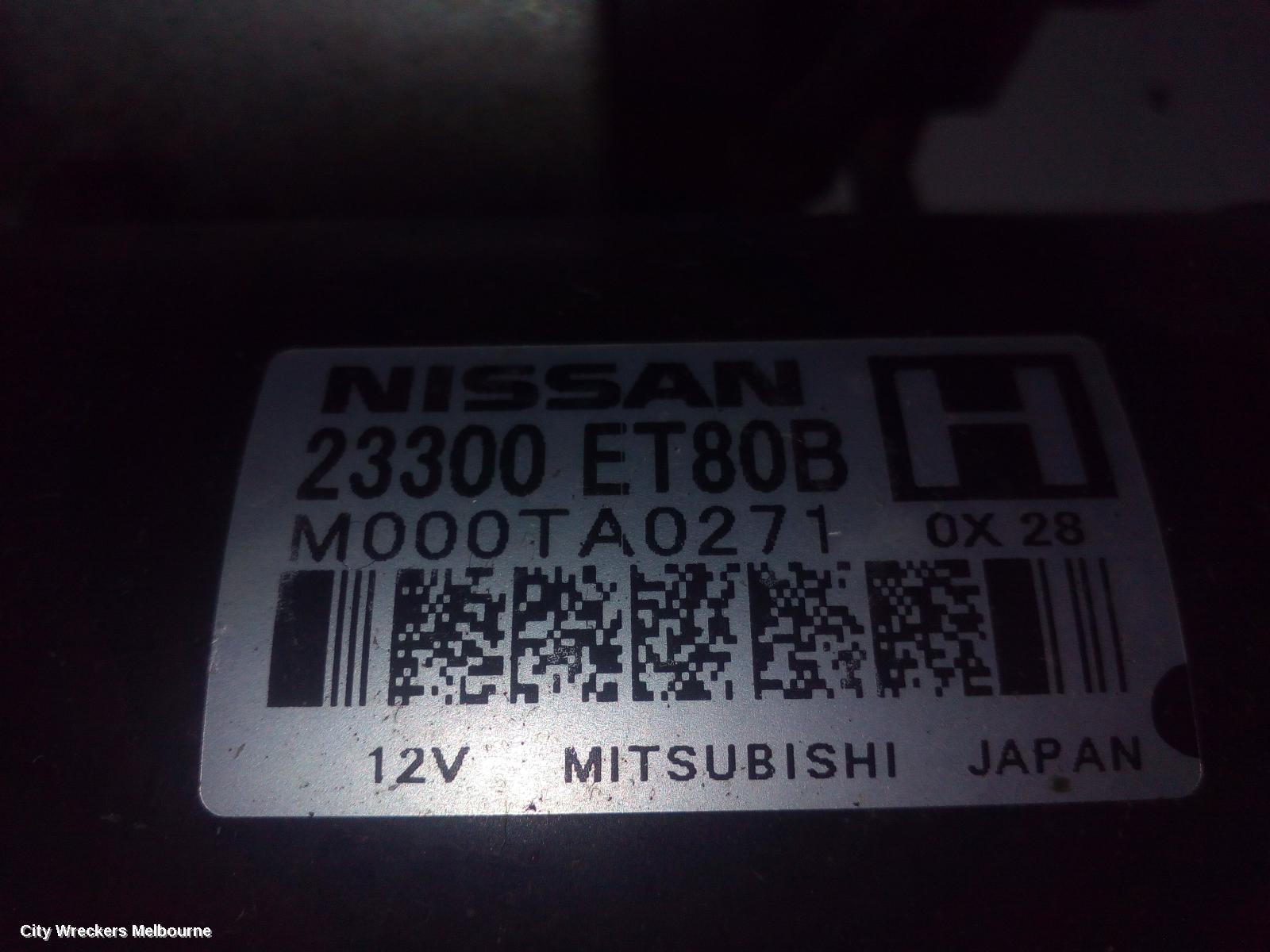 NISSAN XTRAIL STARTER, PETROL, 2.5, QR25DE, AUTO T/M, W/ SHORT SNOUT TYPE, T31, 09/2007 - 12/2013