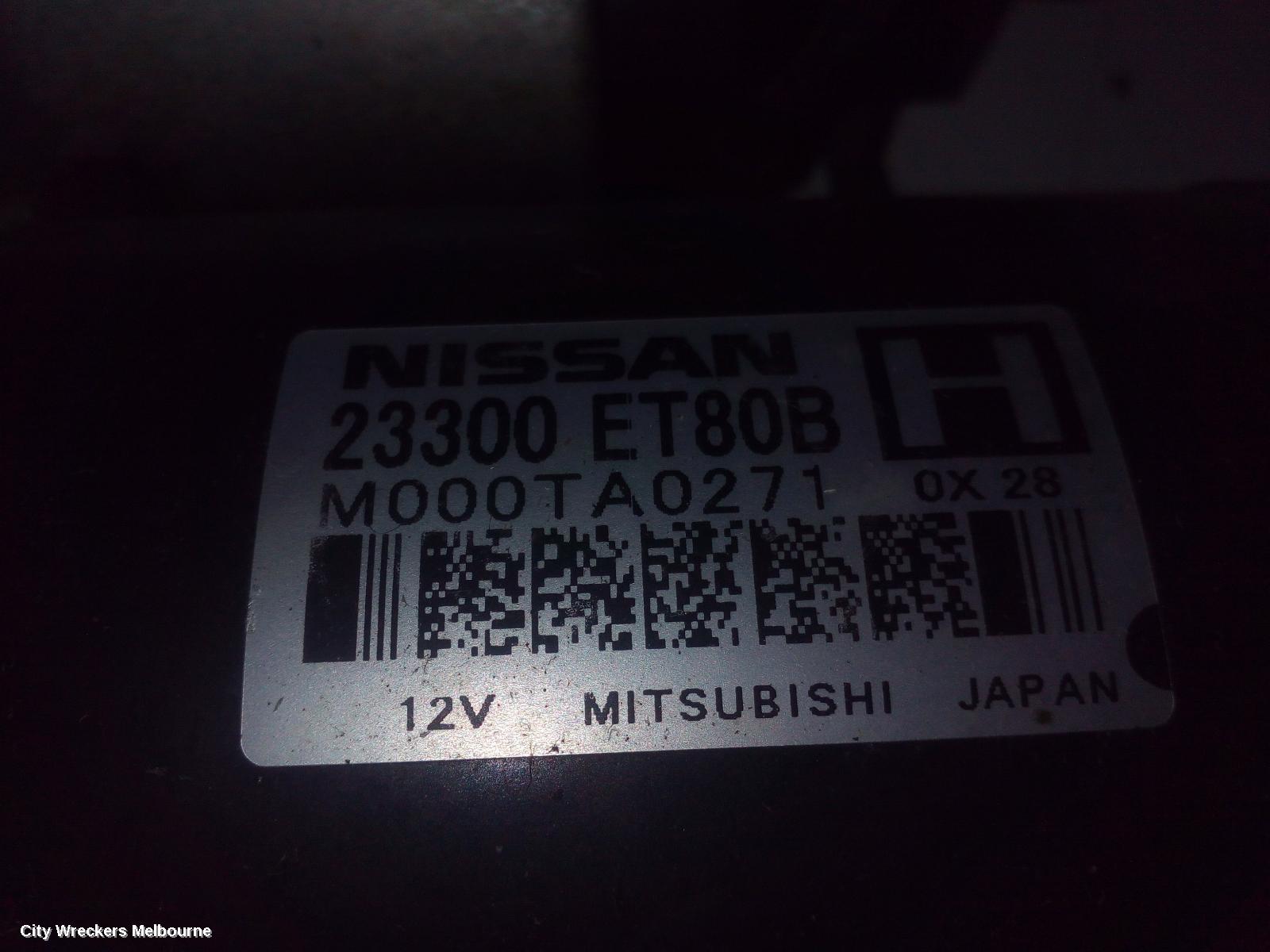 NISSAN XTRAIL STARTER, PETROL, 2.5, QR25DE, AUTO T/M, W/ SHORT SNOUT TYPE, T31, 09/2007 - 12/2013