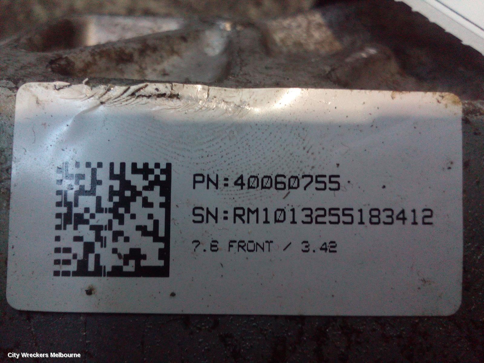 HOLDEN COLORADO DIFFERENTIAL CENTRE, FRONT, 2.8, AUTO T/M, RG/RG 7, 3.42 RATIO, 01/2012 - 12/2020