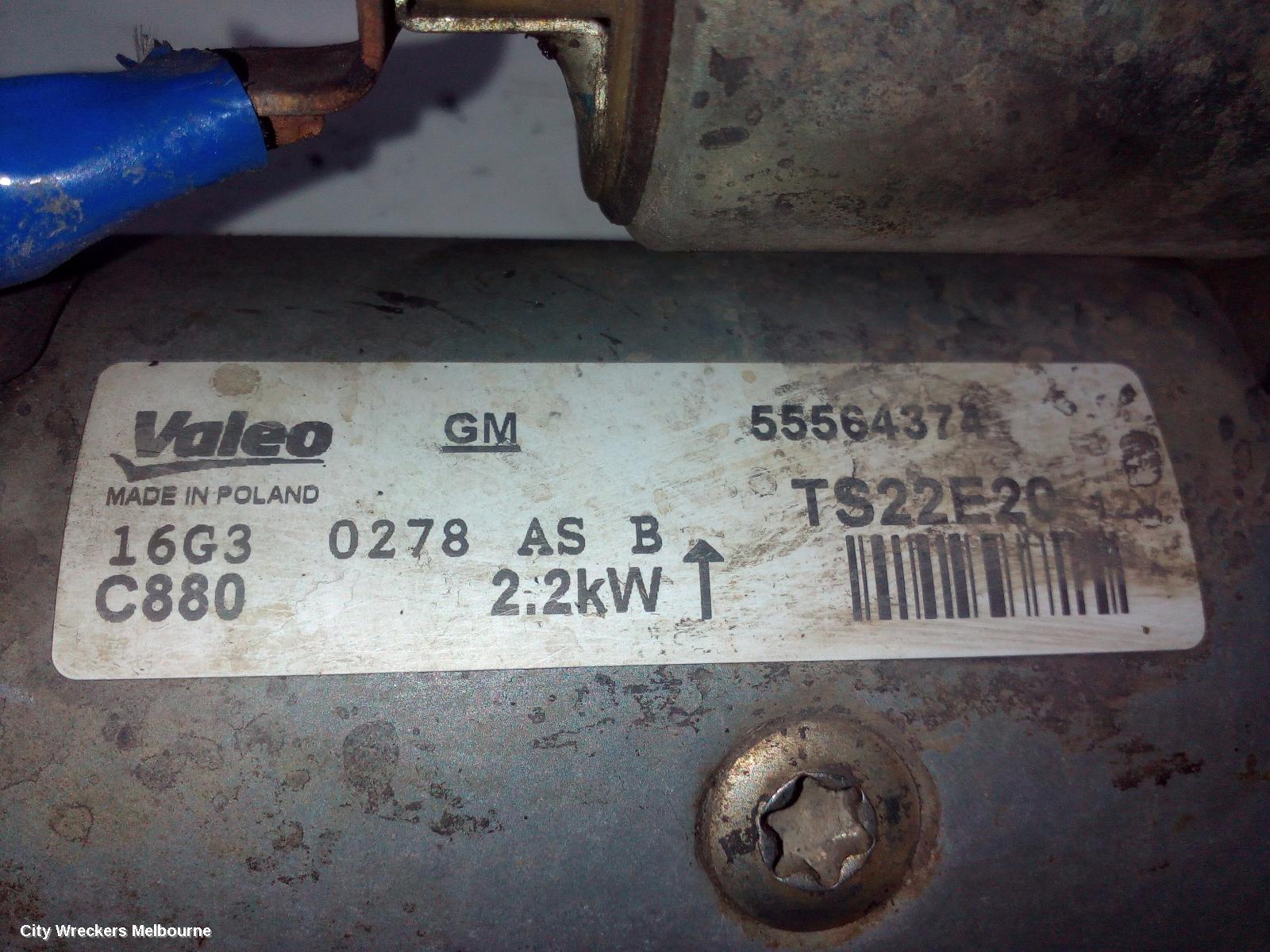 HOLDEN COLORADO STARTER, DIESEL, RG/RG7, 01/2012 - 07/2016