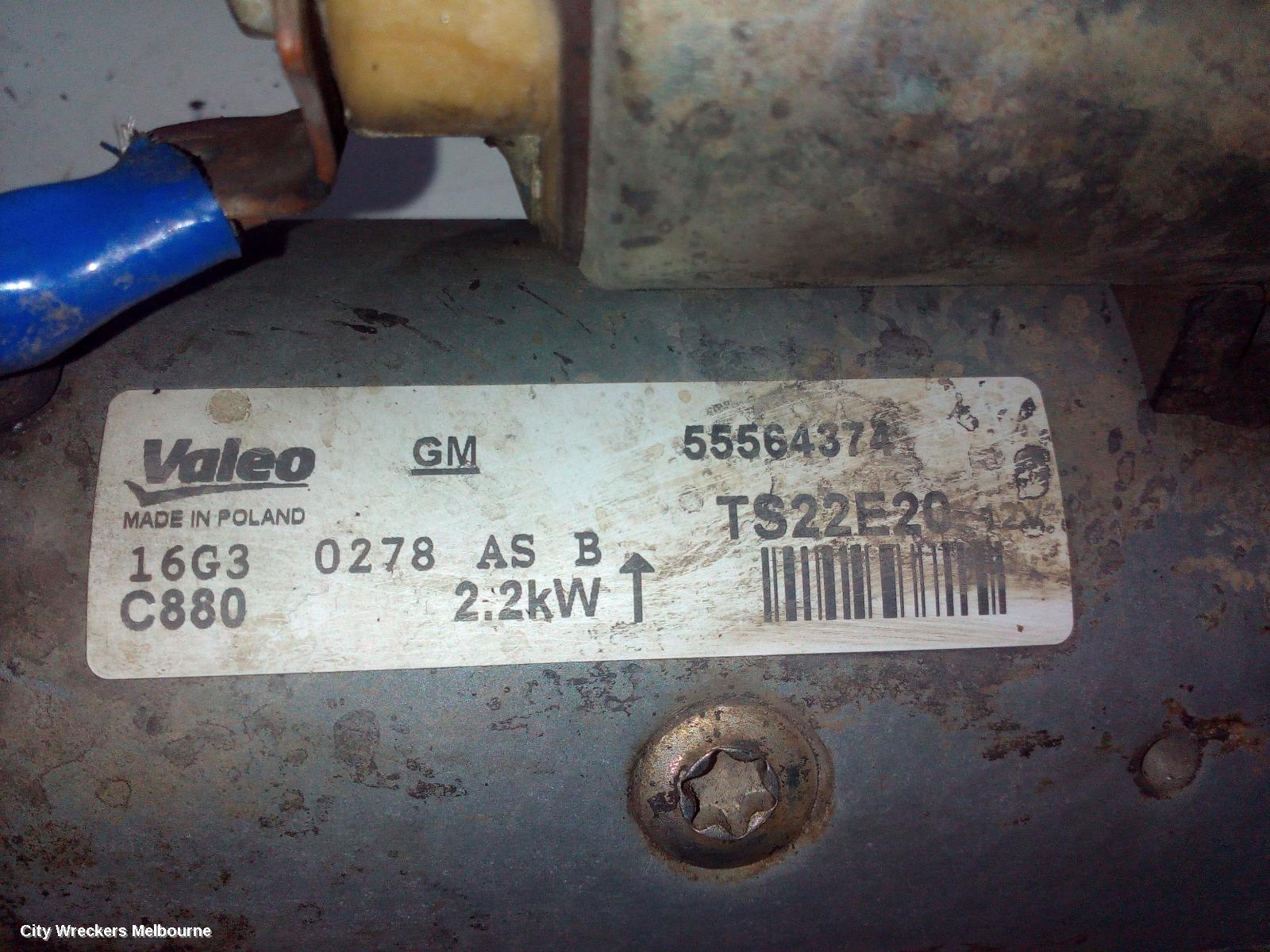 HOLDEN COLORADO STARTER, DIESEL, RG/RG7, 01/2012 - 07/2016