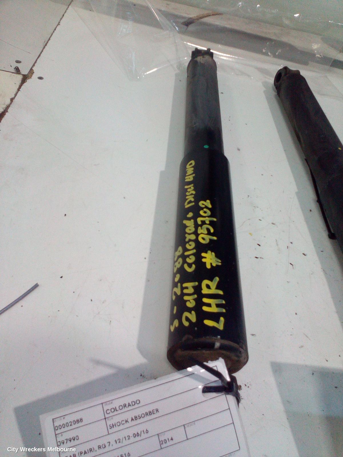 HOLDEN COLORADO SHOCK ABSORBER, REAR (PAIR), RG 7, 12/2012 - 06/2016