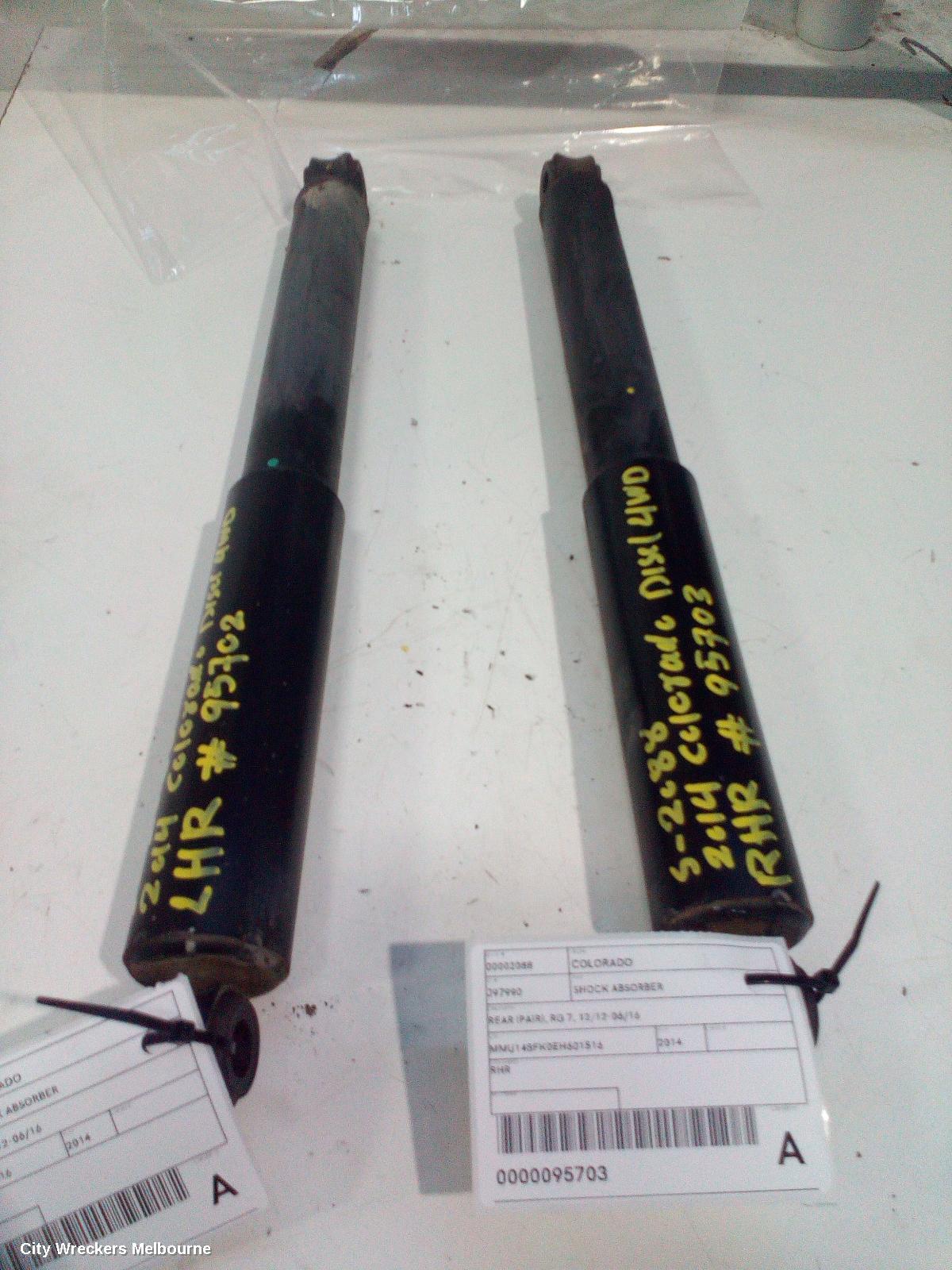 HOLDEN COLORADO SHOCK ABSORBER, REAR (PAIR), RG 7, 12/2012 - 06/2016
