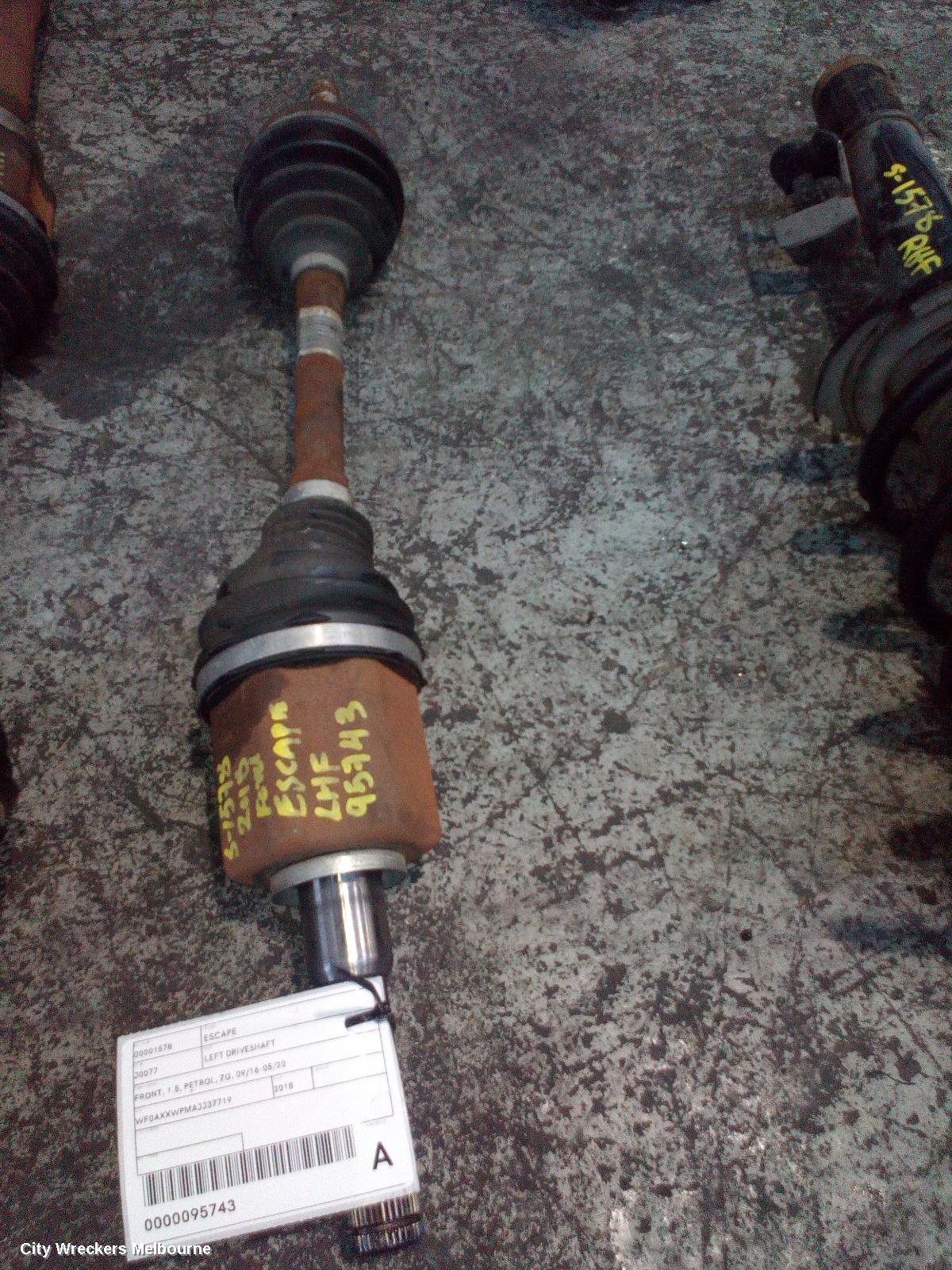 FORD ESCAPE LEFT DRIVESHAFT, FRONT, 1.5, PETROL, ZG, 09/2016 - 05/2020