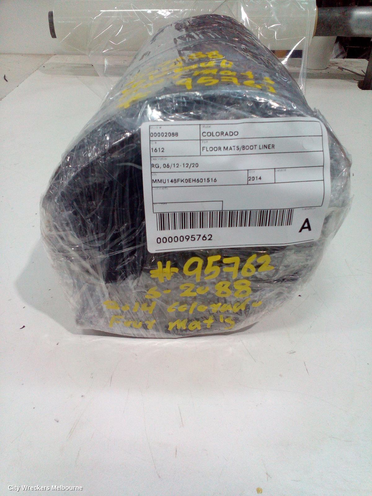 HOLDEN COLORADO FLOOR MATS, RG, 06/2012 - 12/2020
