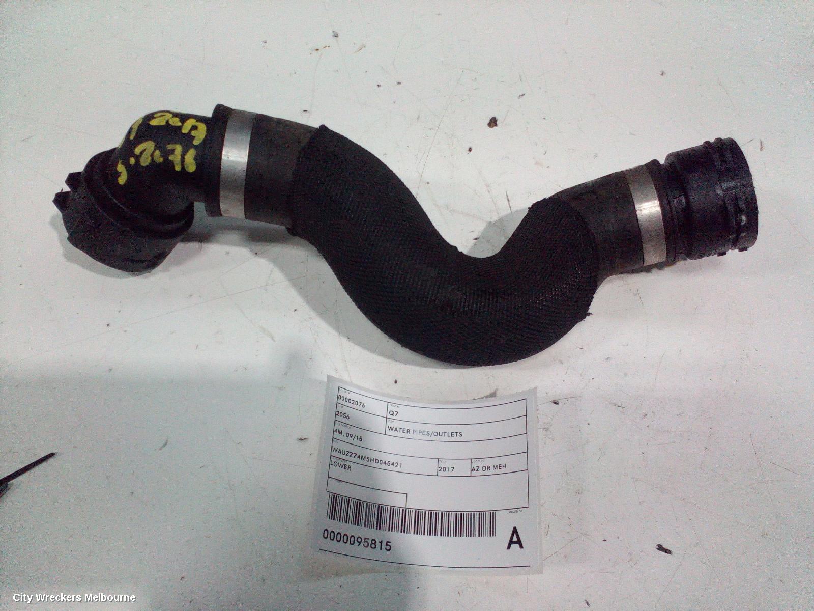 AUDI Q7 WATER PIPES/OUTLETS, 4M, 07/2015 ONWARDS