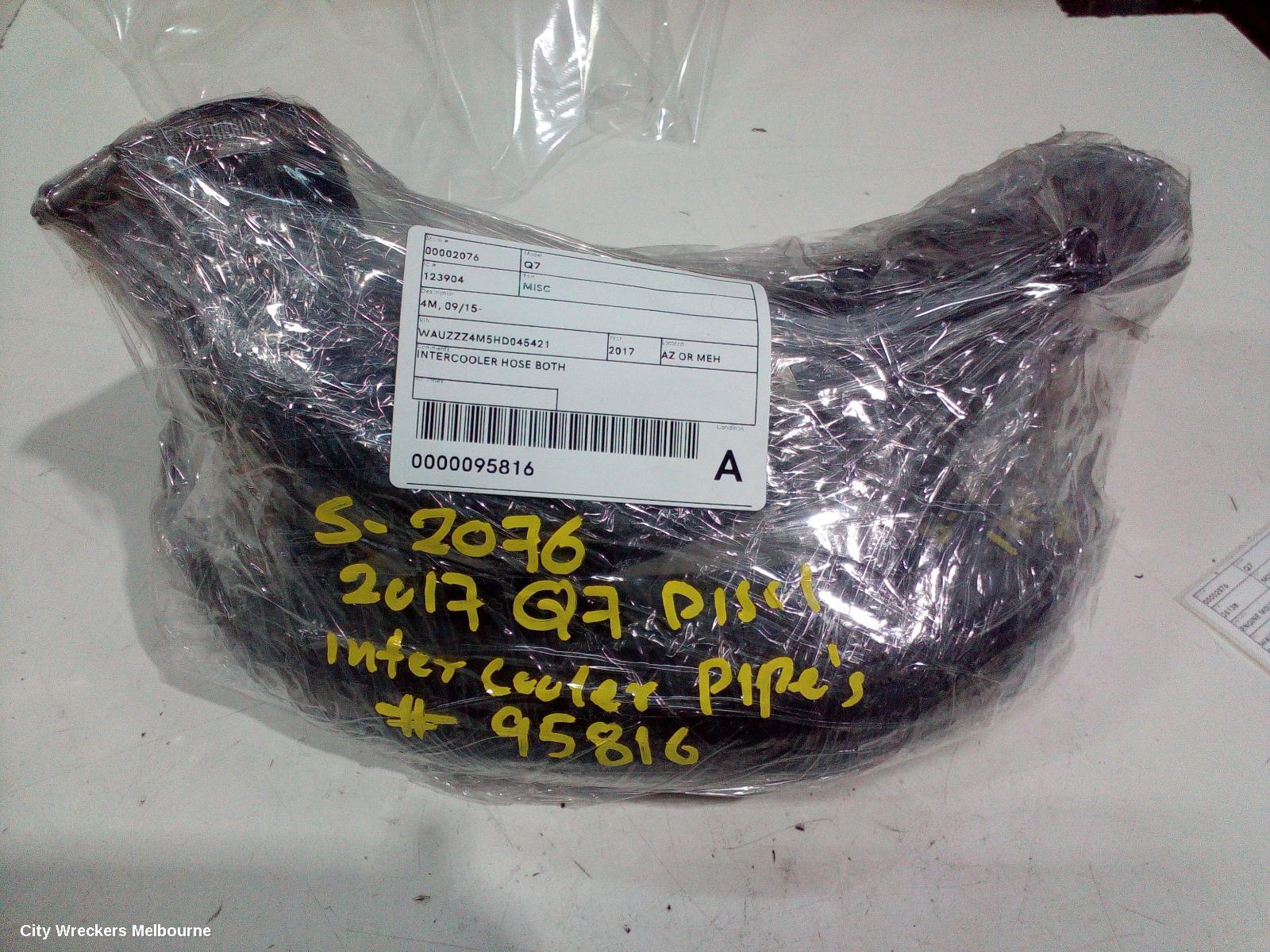 AUDI Q7, 4M, 07/2015 ONWARDS, INTERCOOLER HOSE BOTH: 95816
