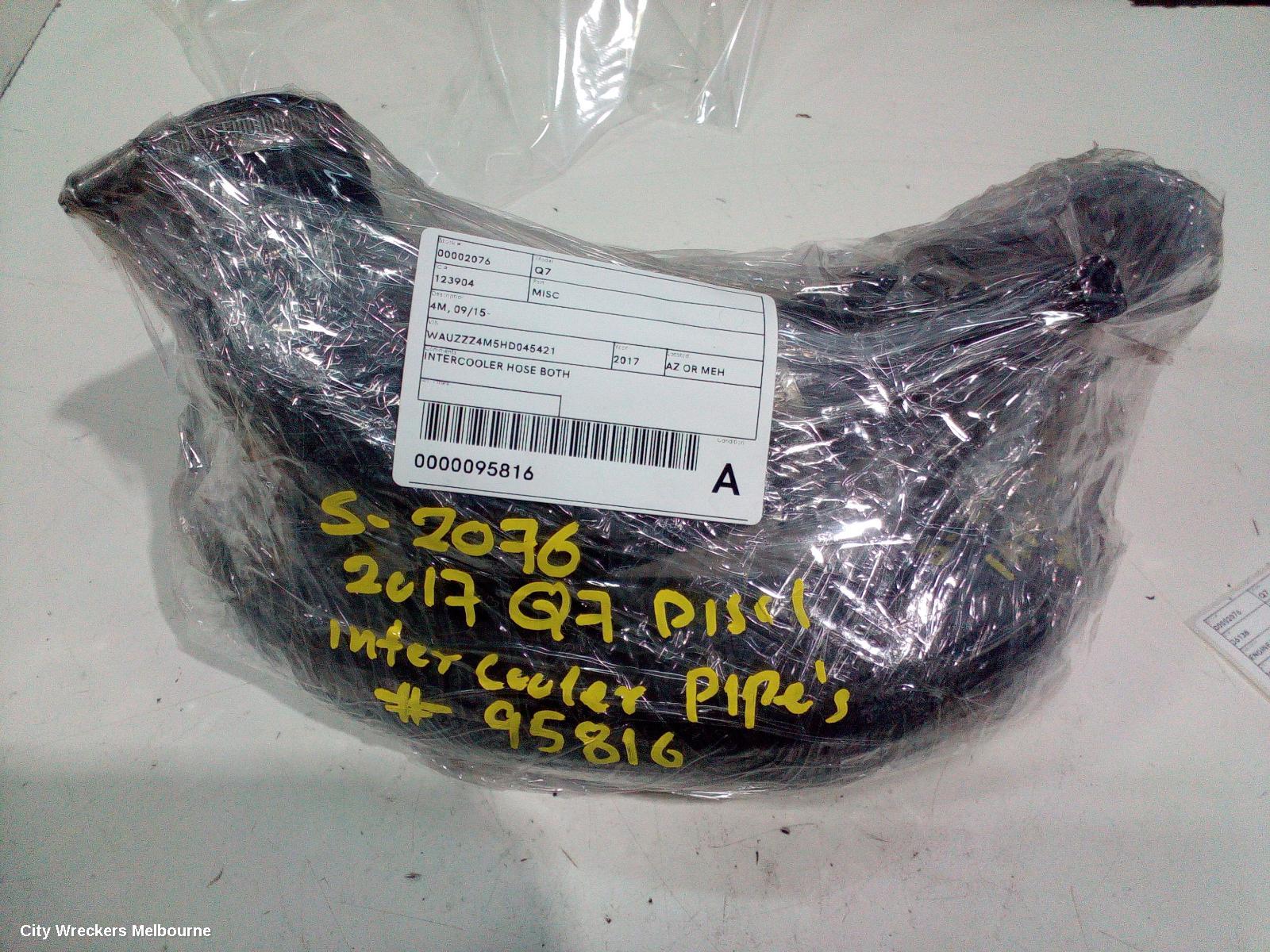 AUDI Q7, 4M, 07/2015 ONWARDS, INTERCOOLER HOSE BOTH: 95816