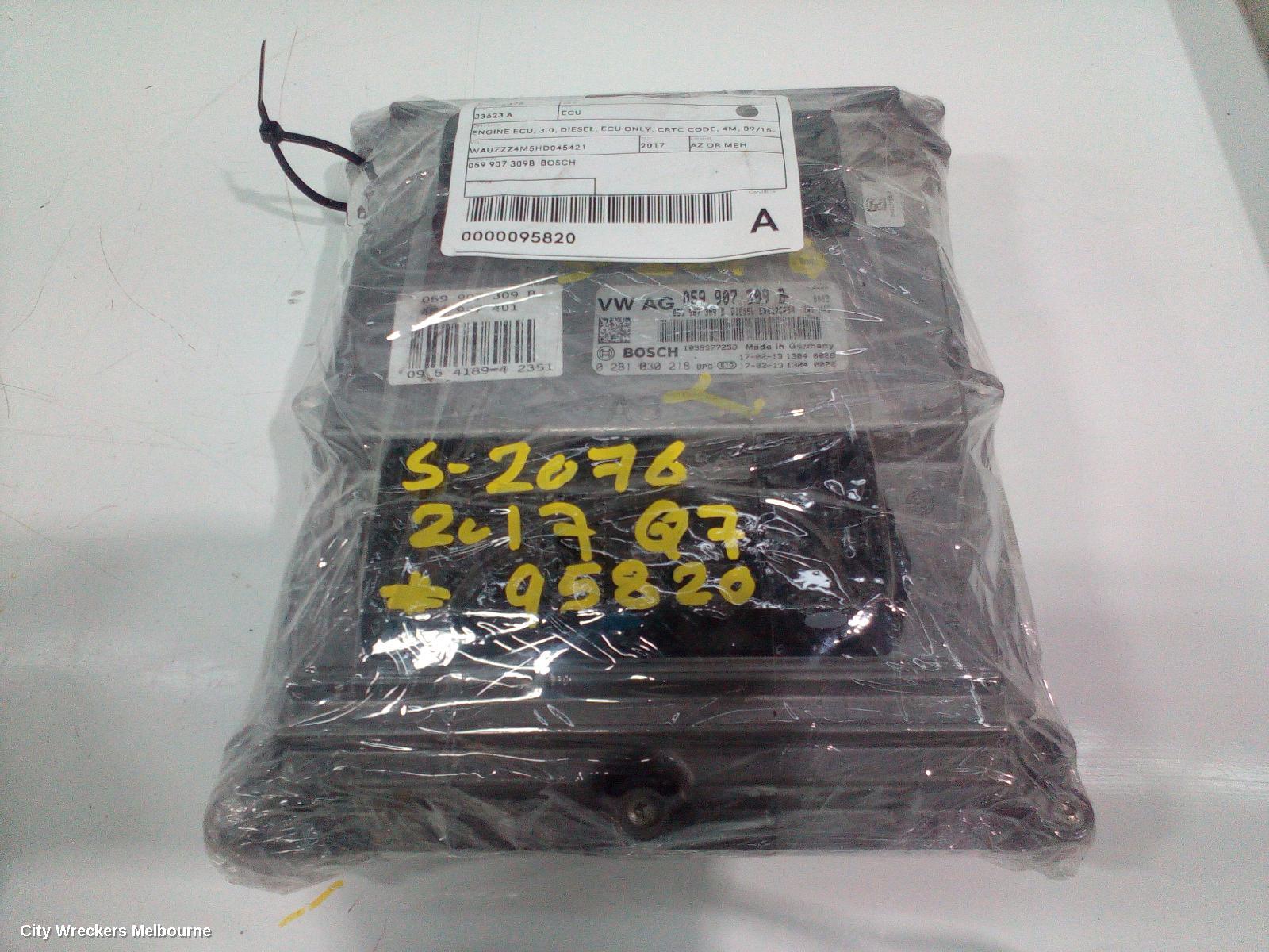 AUDI Q7 ECU, ENGINE ECU, 3.0, DIESEL, ECU ONLY, CRTC CODE, 4M, 09/2015 - 03/2020