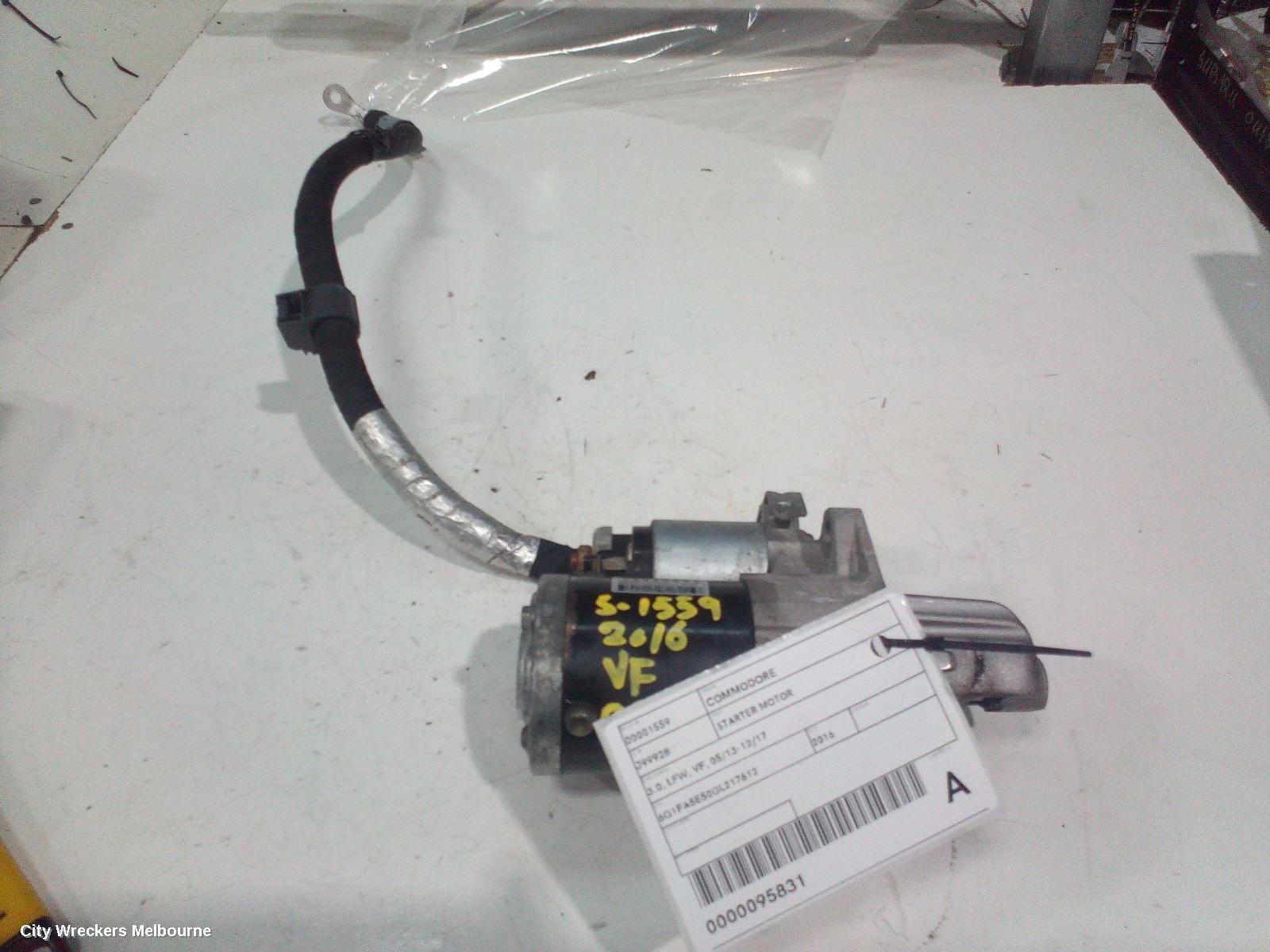 HOLDEN COMMODORE STARTER, 3.0, LFW, VF, 05/2013 - 12/2017