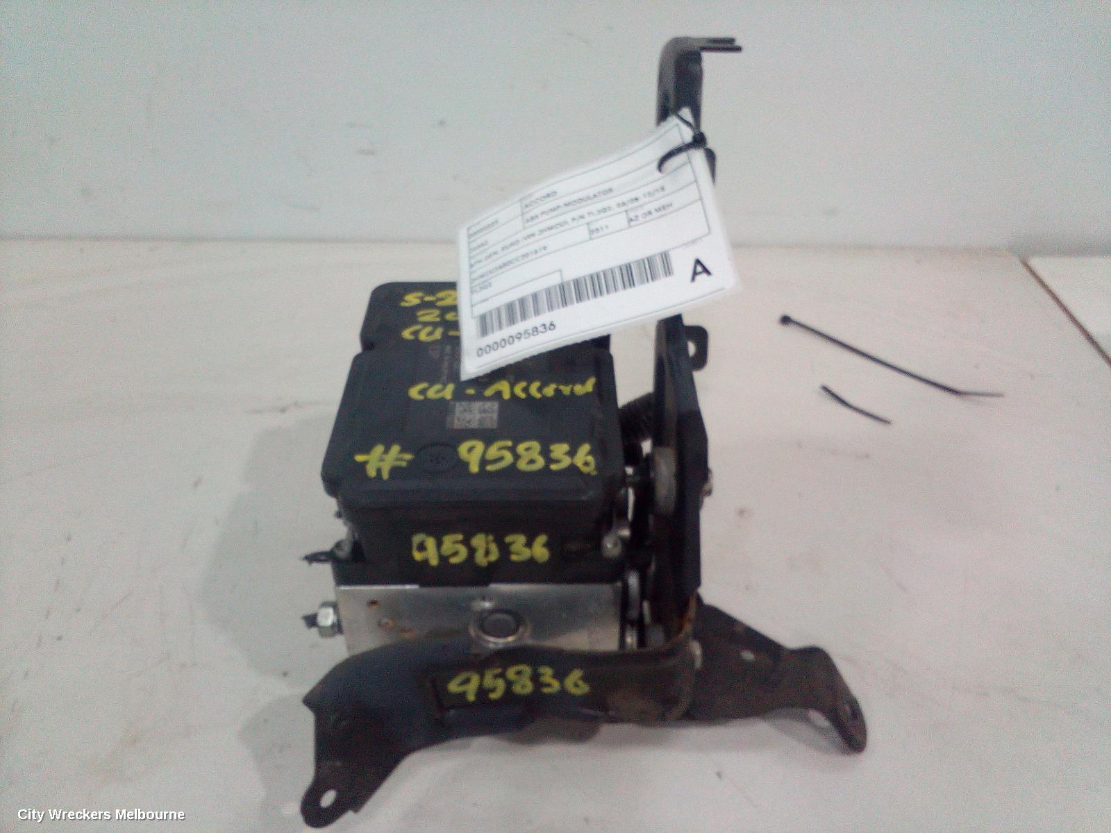 HONDA ACCORD ABS PUMP/MODULATOR, 8TH GEN, EURO (VIN JHMCU), P/N TL3Q2, 06/2008 - 12/2015