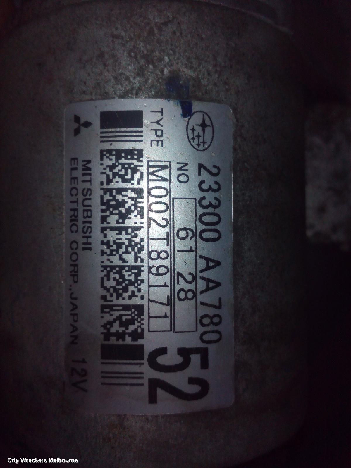 SUBARU OUTBACK STARTER, DIESEL, EE20, AUTO, CVT, 6 SPEED, 6TH GEN, 08/2014 - 12/2020