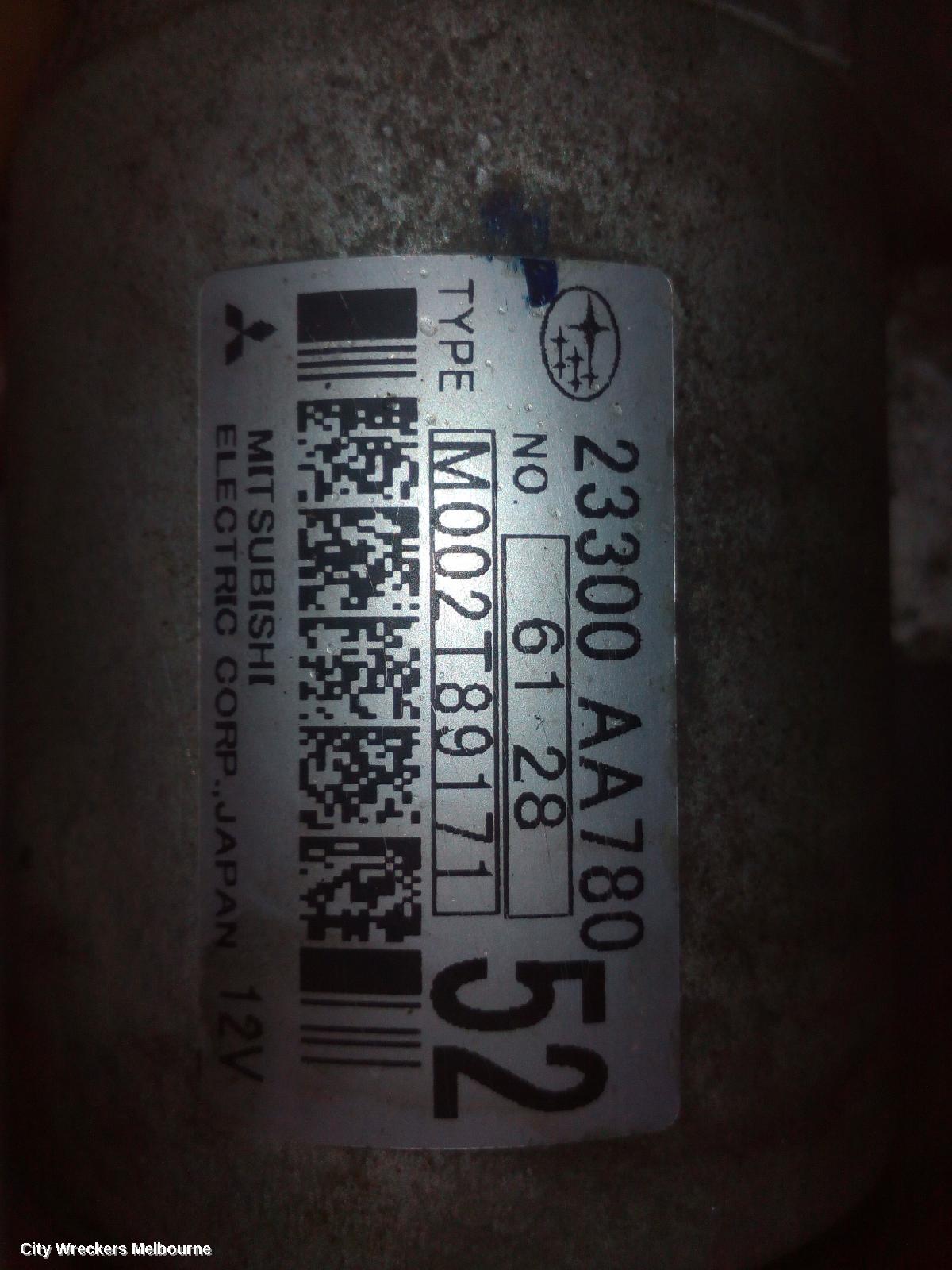 SUBARU OUTBACK STARTER, DIESEL, EE20, AUTO, CVT, 6 SPEED, 6TH GEN, 08/2014 - 12/2020