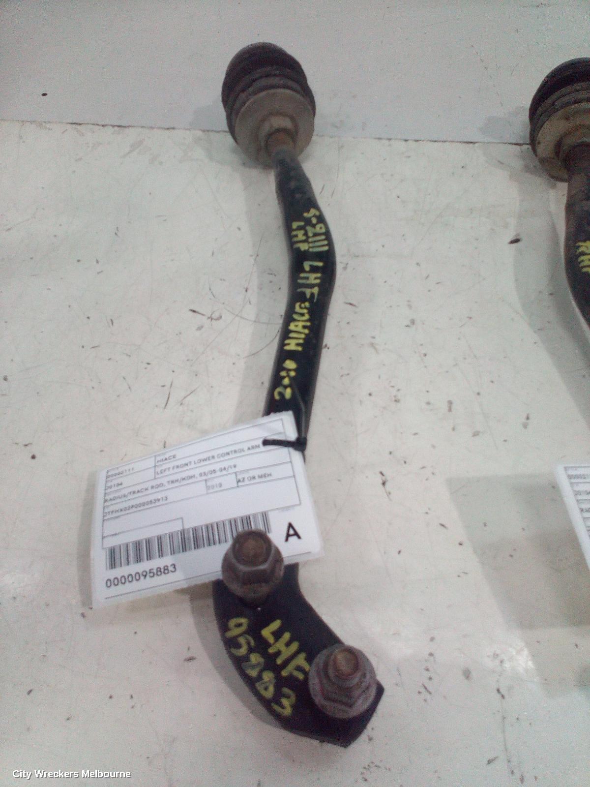 TOYOTA HIACE LEFT FRONT LOWER CONTROL ARM, RADIUS/TRACK ROD, TRH/KDH, 03/2005 - 04/2019