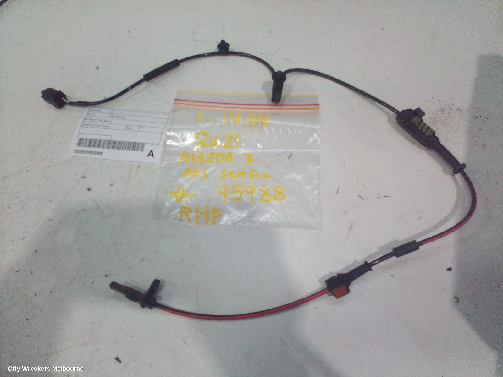 MAZDA 3 ABS SENSOR, RH FRONT, BP, 03/2019 ONWARDS