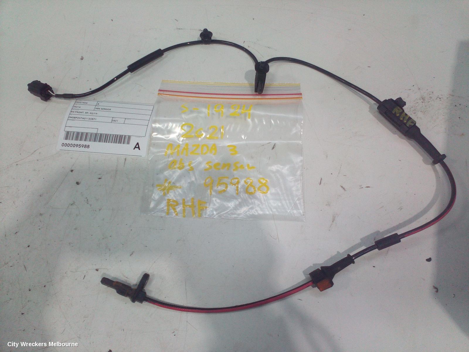 MAZDA 3 ABS SENSOR, RH FRONT, BP, 03/2019 ONWARDS