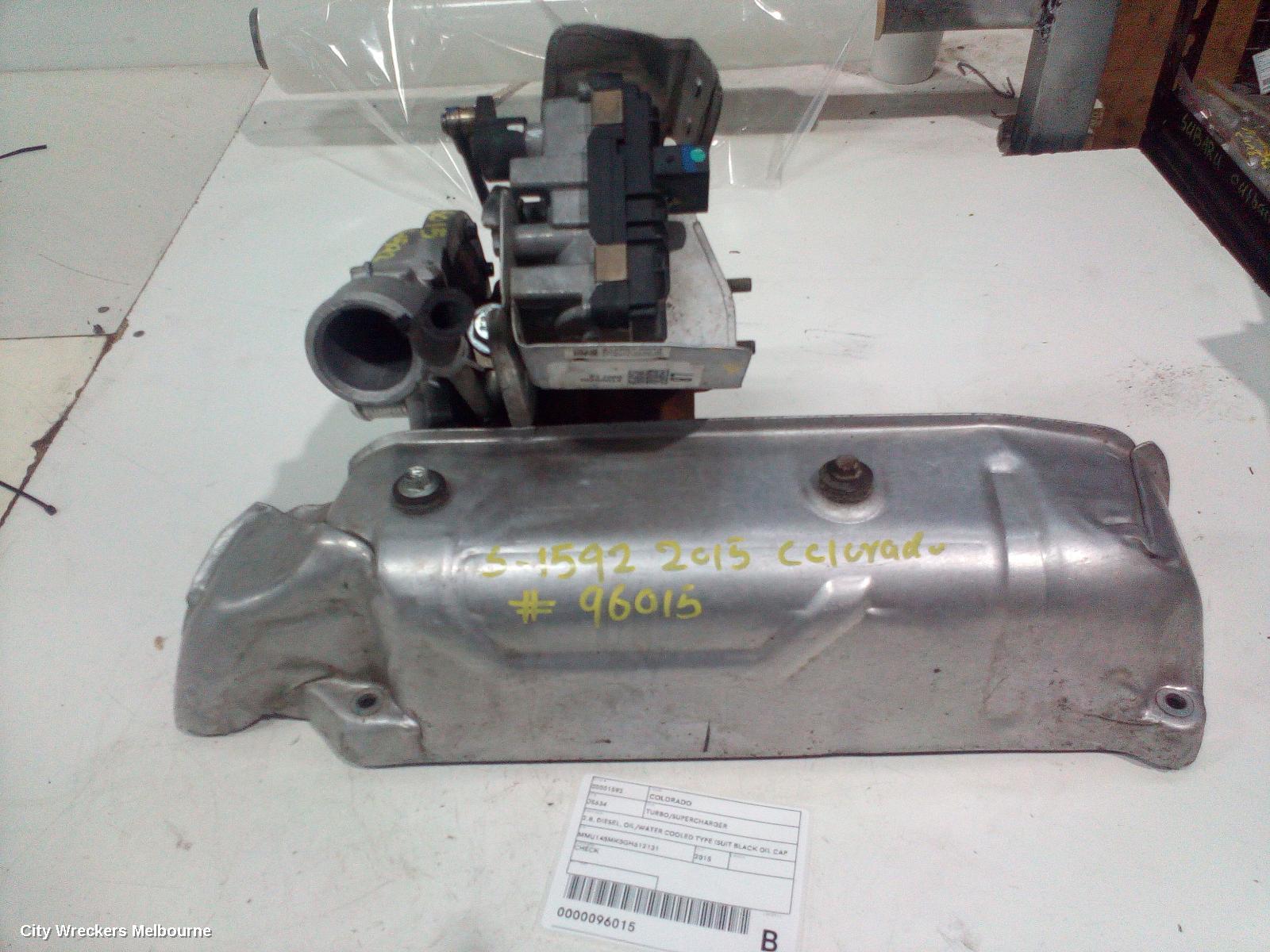 HOLDEN COLORADO TURBO SUPERCHARGER, RG, 2.8, DIESEL, LWN (BLACK CAP MOTOR), 10/2013 - 12/2020
