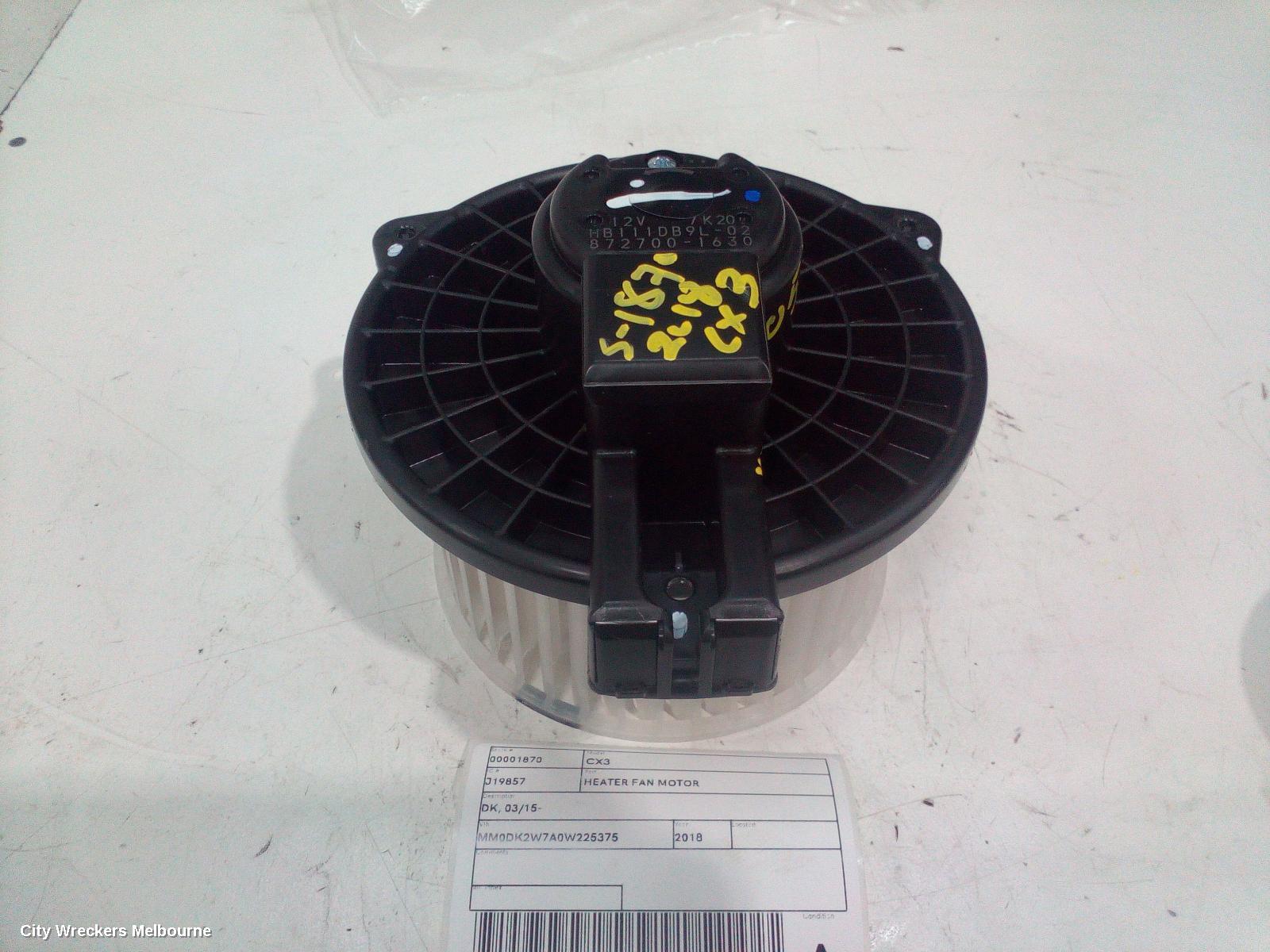 MAZDA CX3 HEATER FAN MOTOR, DK, 03/2015 ONWARDS