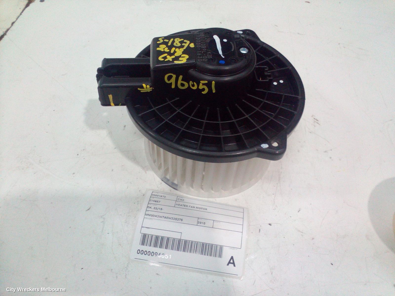 MAZDA CX3 HEATER FAN MOTOR, DK, 03/2015 ONWARDS