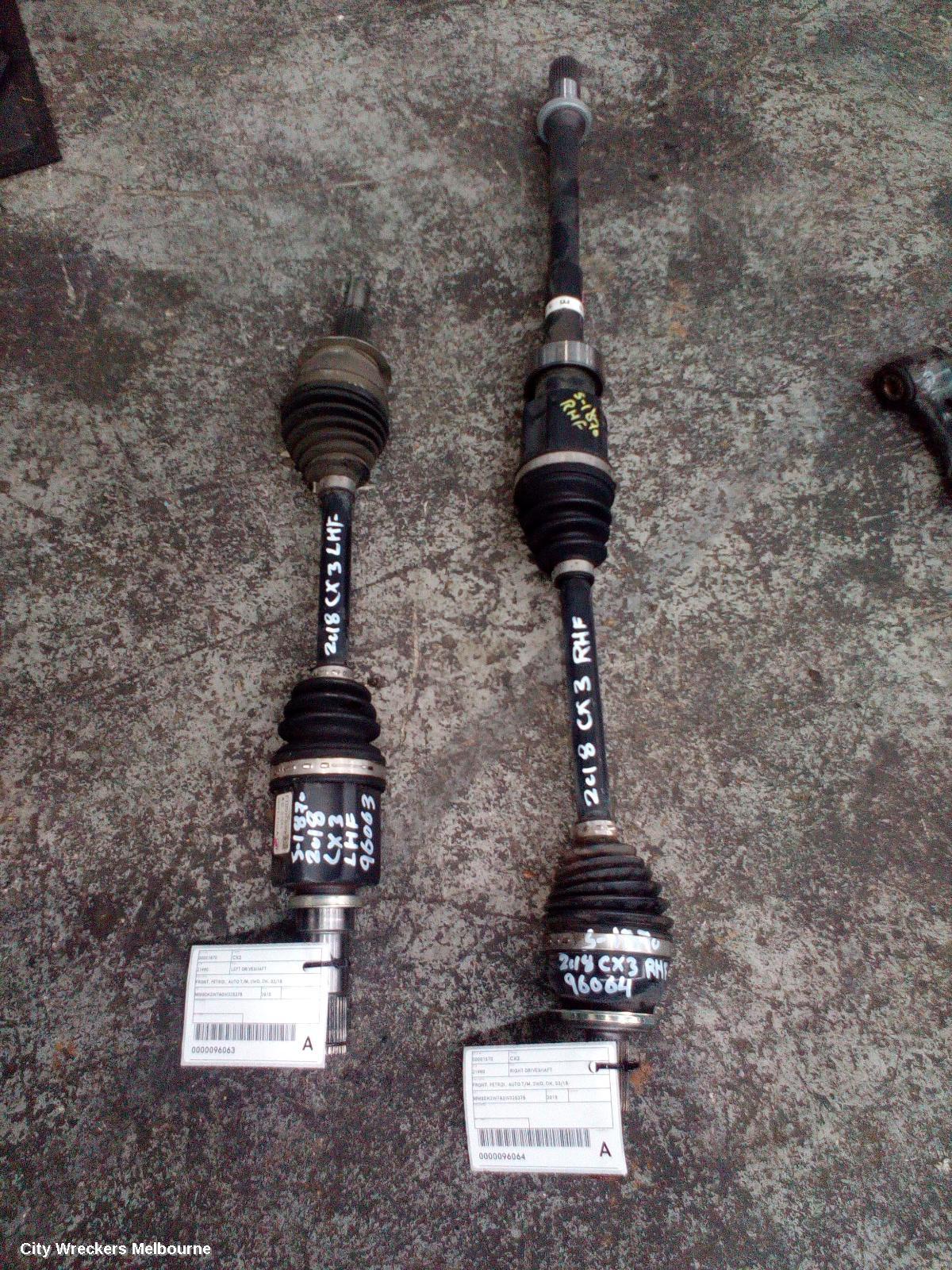MAZDA CX3 LEFT DRIVESHAFT, FRONT, PETROL, AUTO T/M, 2WD, DK, 03/2015 ONWARDS
