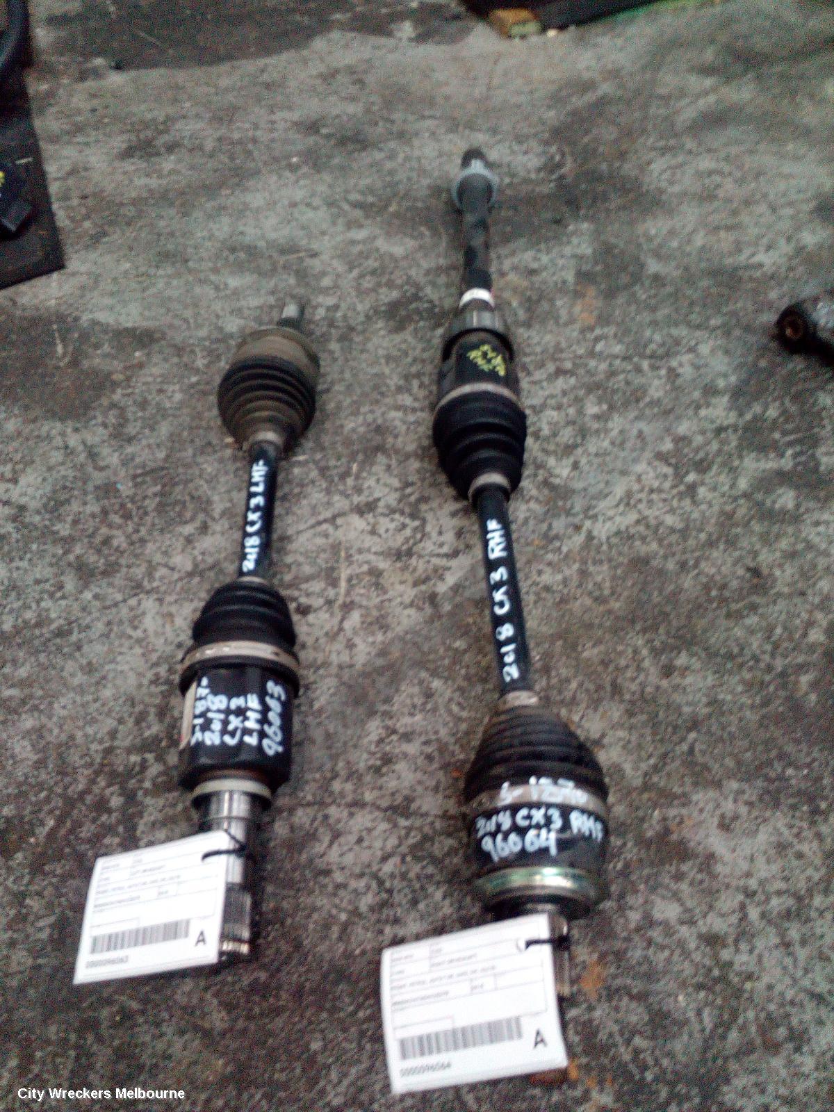 MAZDA CX3 RIGHT DRIVESHAFT, FRONT, PETROL, AUTO T/M, 2WD, DK, 03/2015 ONWARDS