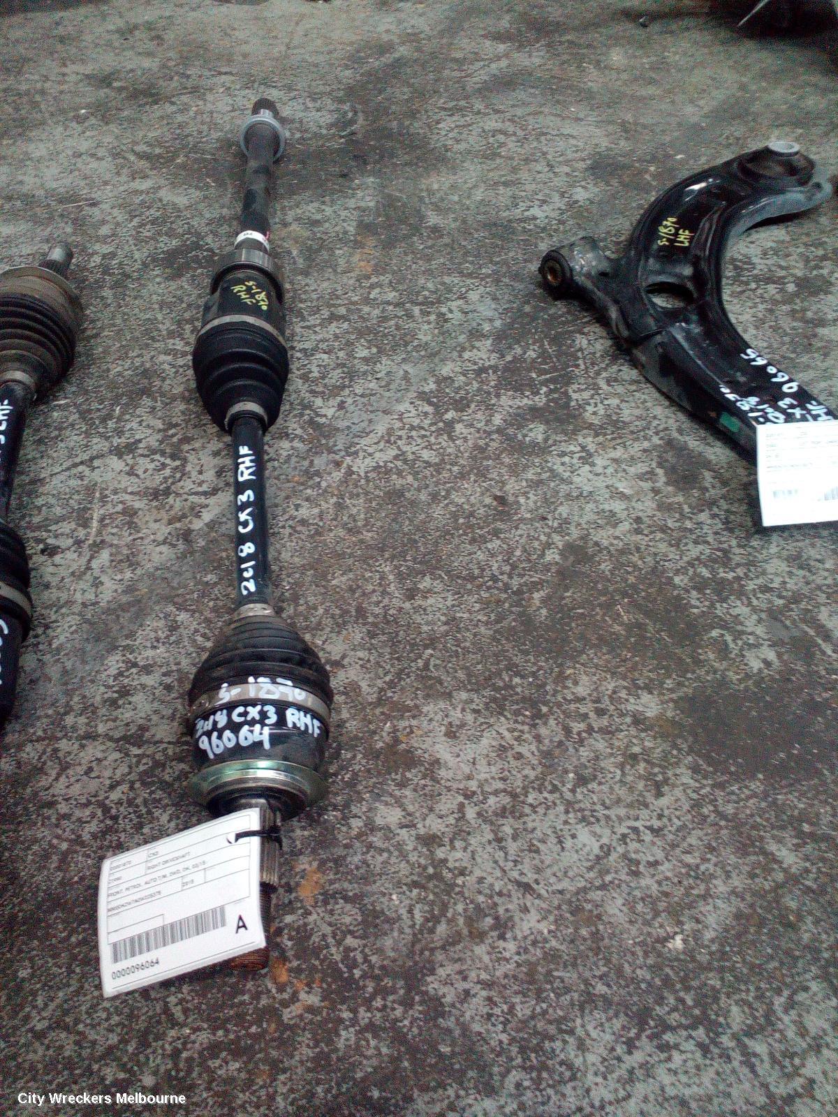 MAZDA CX3 RIGHT DRIVESHAFT, FRONT, PETROL, AUTO T/M, 2WD, DK, 03/2015 ONWARDS