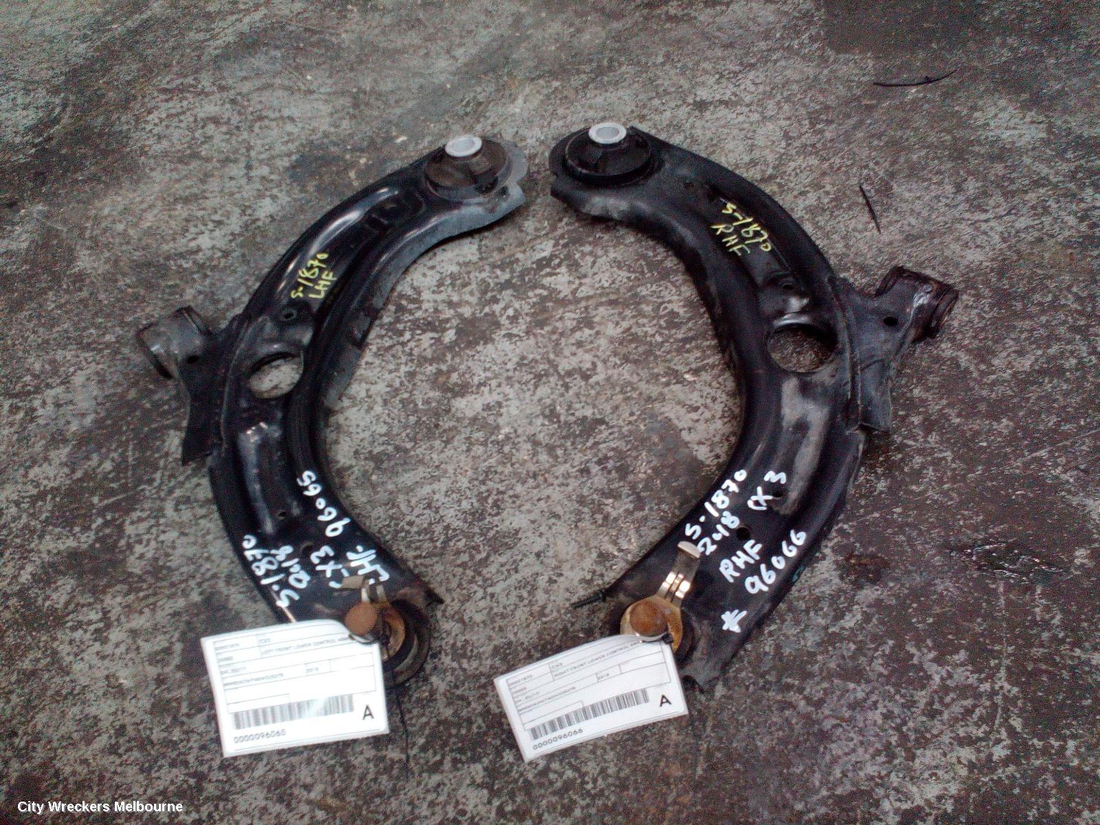 MAZDA CX3 RIGHT FRONT LOWER CONTROL ARM, DK, 02/2017 ONWARDS
