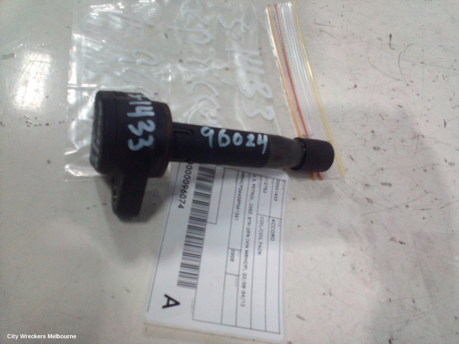 HONDA ACCORD COIL/COIL PACK, 3.5, PETROL, J35Z, 8TH GEN (VIN MRHCP), 02/2008 - 04/2013