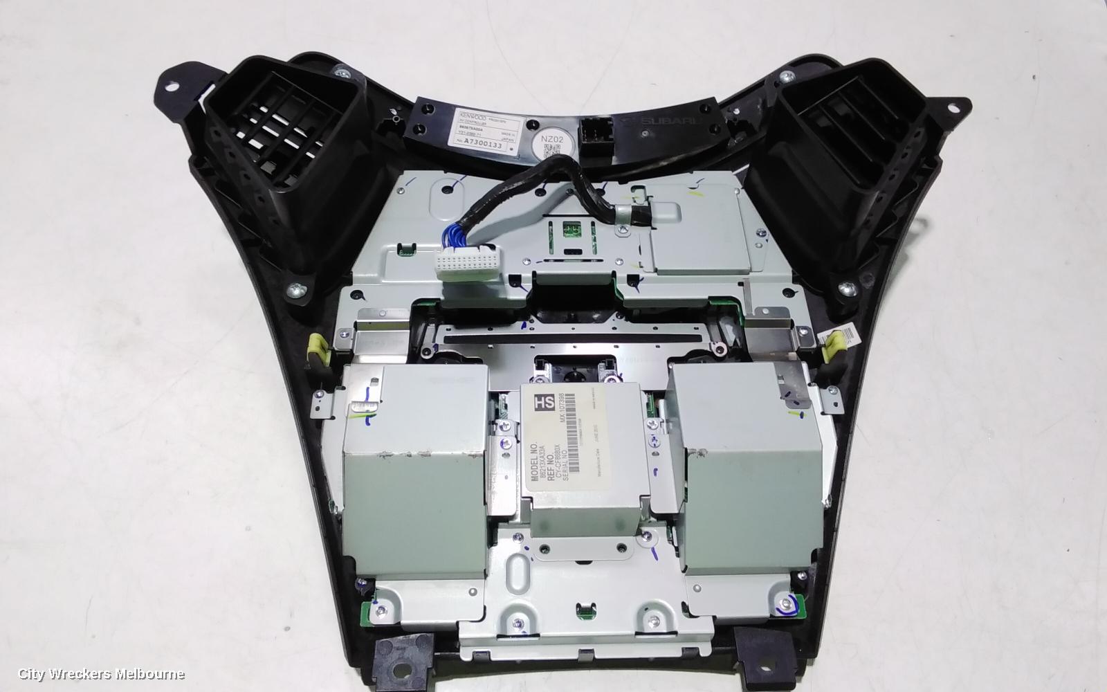 SUBARU TRIBECA RADIO/CD/DVD/SAT/TV, HEAD UNIT ONLY, 6 DISC CD STACKER, B9, 10/2006 - 01/2014