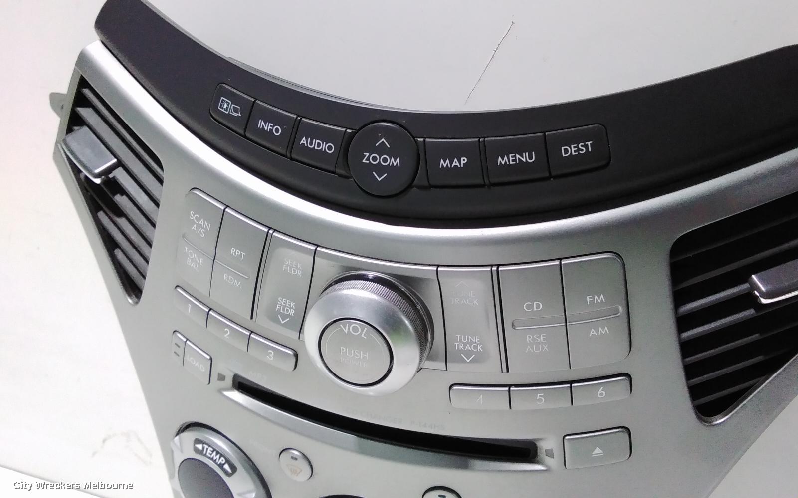 SUBARU TRIBECA RADIO/CD/DVD/SAT/TV, HEAD UNIT ONLY, 6 DISC CD STACKER, B9, 10/2006 - 01/2014