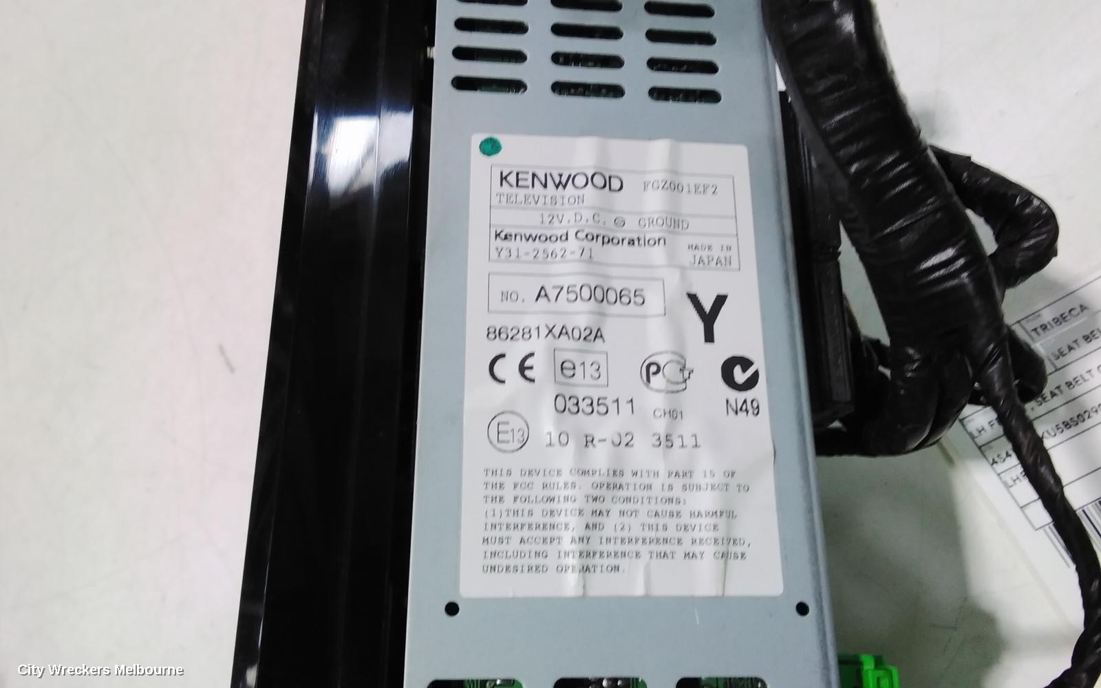SUBARU TRIBECA RADIO/CD/DVD/SAT/TV, HEAD UNIT ONLY, 6 DISC CD STACKER, B9, 10/2006 - 01/2014