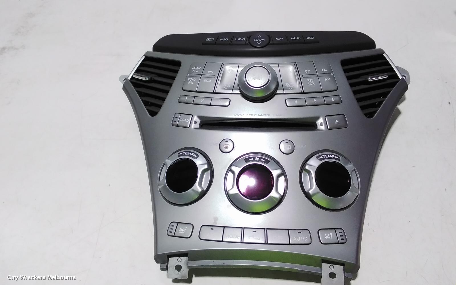 SUBARU TRIBECA RADIO/CD/DVD/SAT/TV, HEAD UNIT ONLY, 6 DISC CD STACKER, B9, 10/2006 - 01/2014