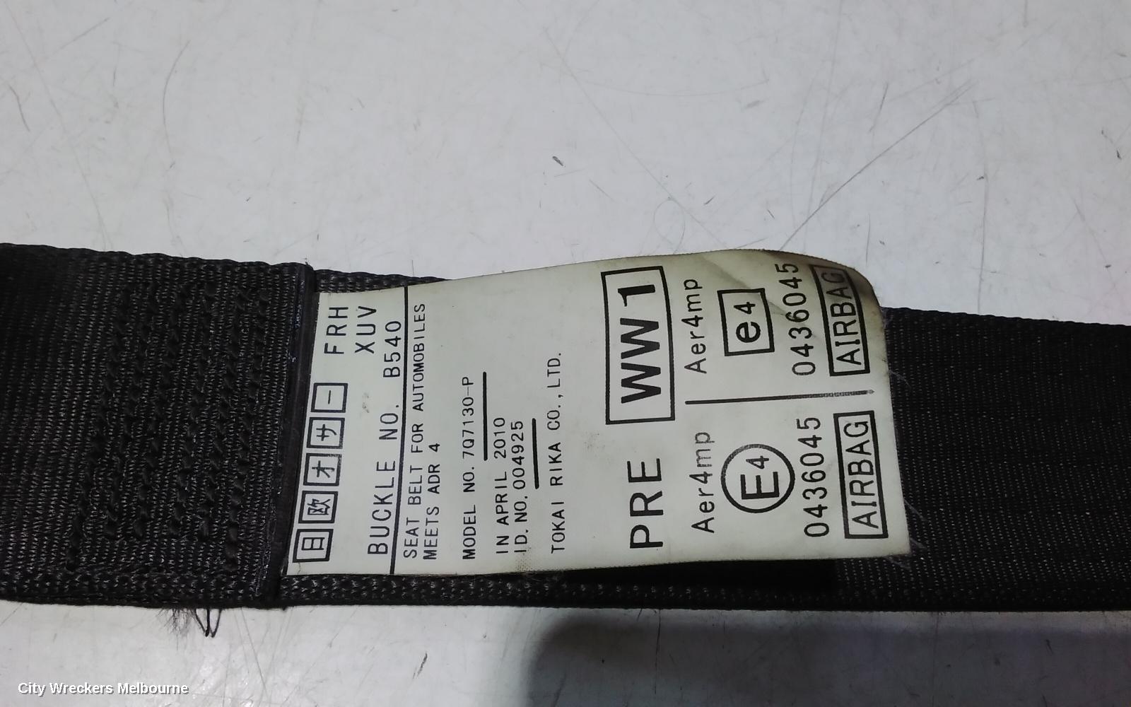 SUBARU TRIBECA SEATBELT/STALK, RH FRONT, SEAT BELT ONLY, B9, 10/2006 - 01/2014