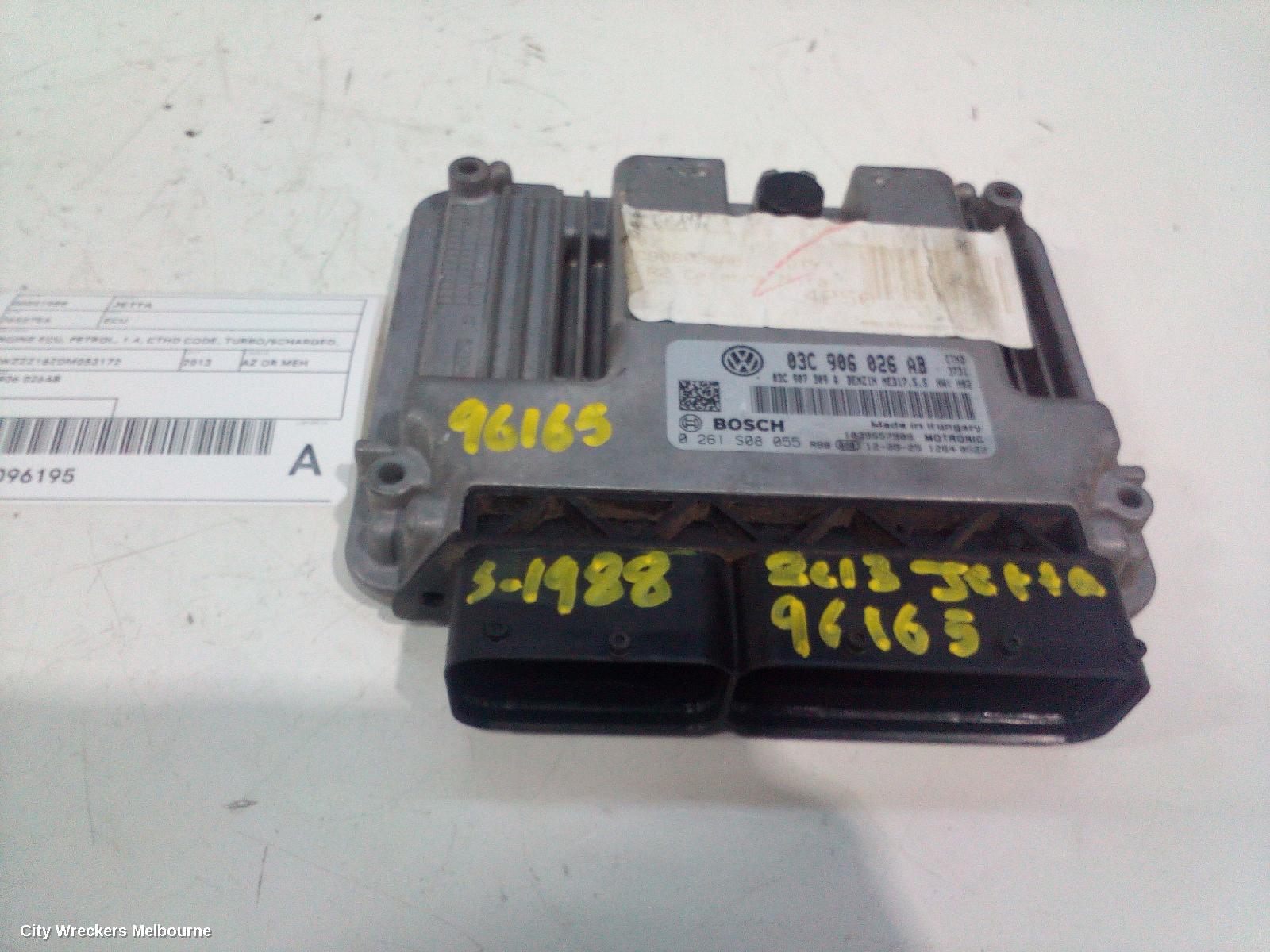 VOLKSWAGEN JETTA ECU, ENGINE ECU, PETROL, 1.4, CTHD CODE, TURBO/SCHARGED, ECU ONLY, 1B, 02/2011 - 12/2017