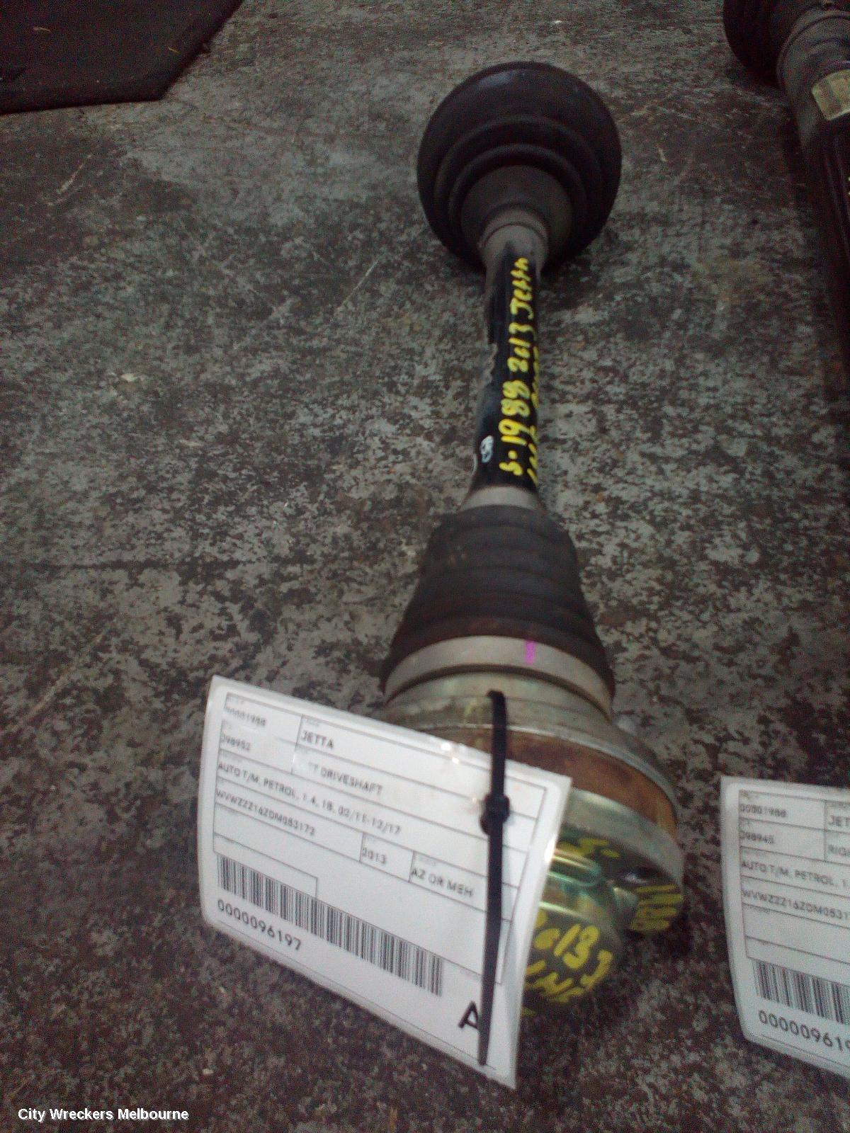 VOLKSWAGEN JETTA LEFT DRIVESHAFT, AUTO T/M, PETROL, 1.4, 1B, 02/2011 - 12/2017