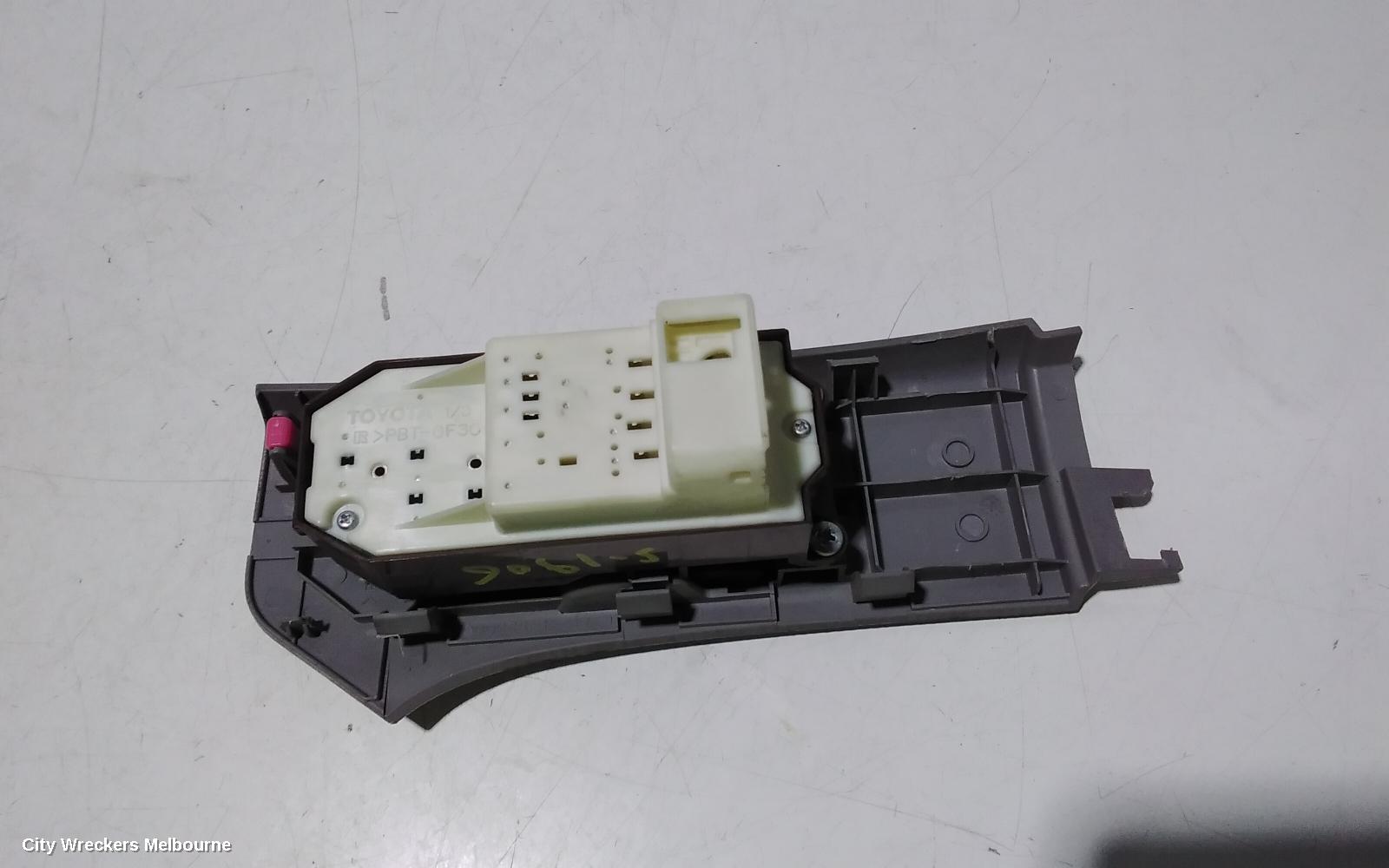 TOYOTA YARIS PWR DR WIND SWITCH, RH FRONT (MASTER SWITCH), 2 SWITCH TYPE, 3DR HATCH, NCP9#, 10/2005 - 07/2011