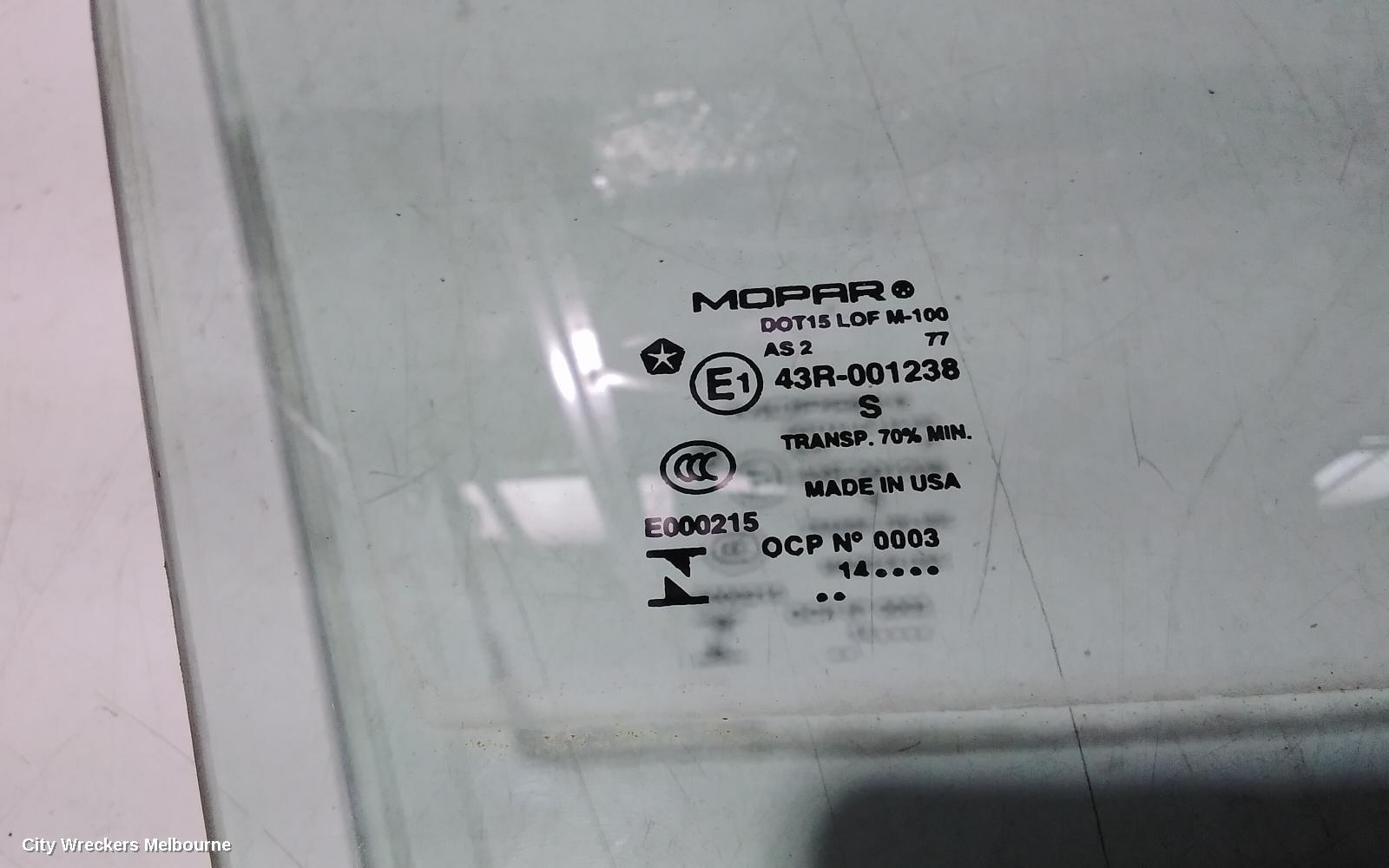 JEEP CHEROKEE RIGHT FRONT DOOR WINDOW, KL, CLEAR, SINGLE GLAZE TYPE, 02/2014 ONWARDS