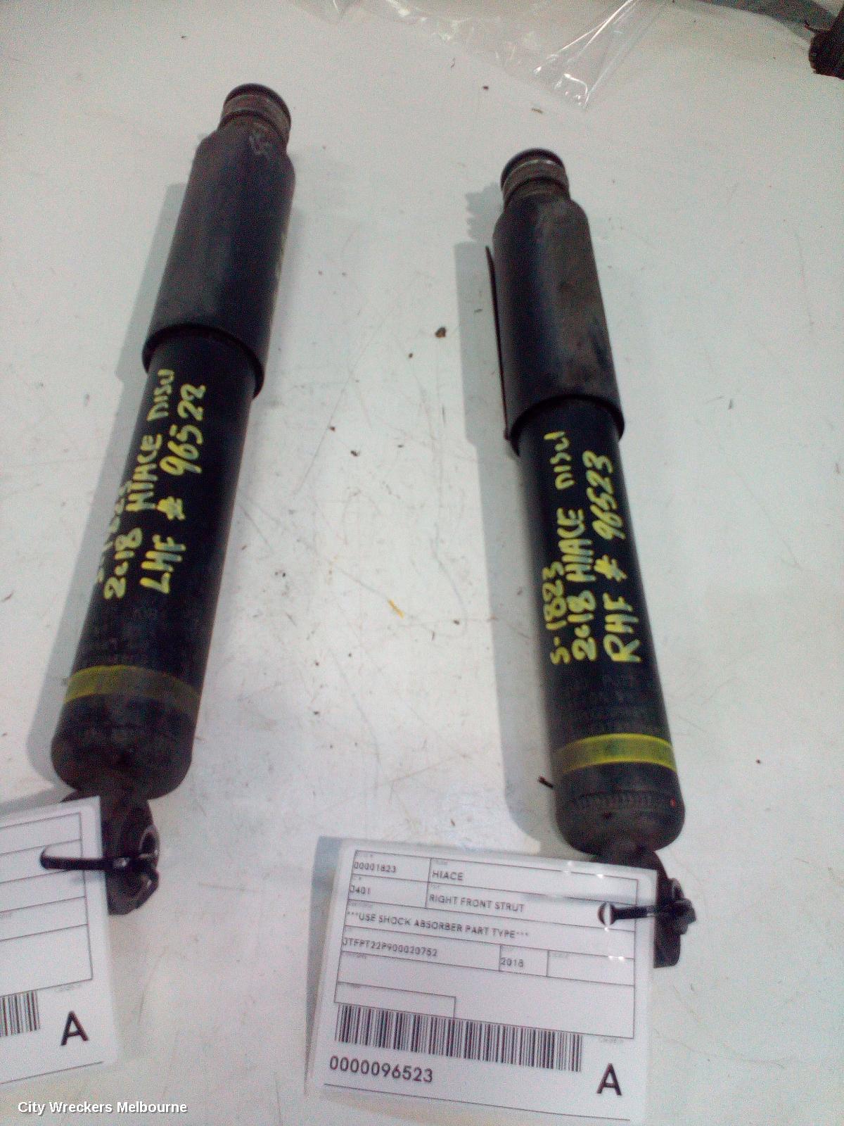 TOYOTA HIACE RIGHT FRONT STRUT, ***USE SHOCK ABSORBER PART TYPE***
