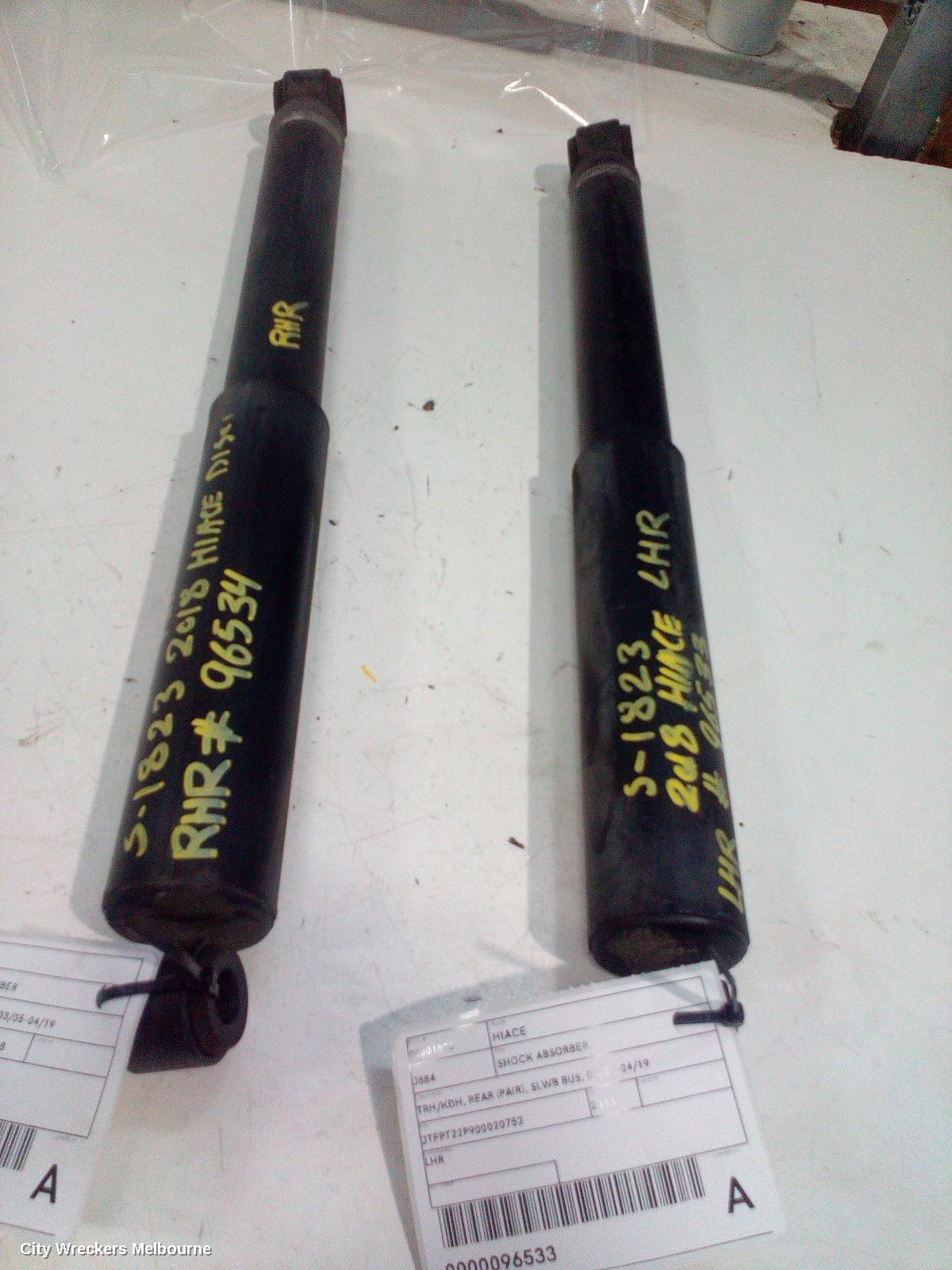 TOYOTA HIACE SHOCK ABSORBER, TRH/KDH, REAR (PAIR), SLWB BUS, 03/2005 - 04/2019