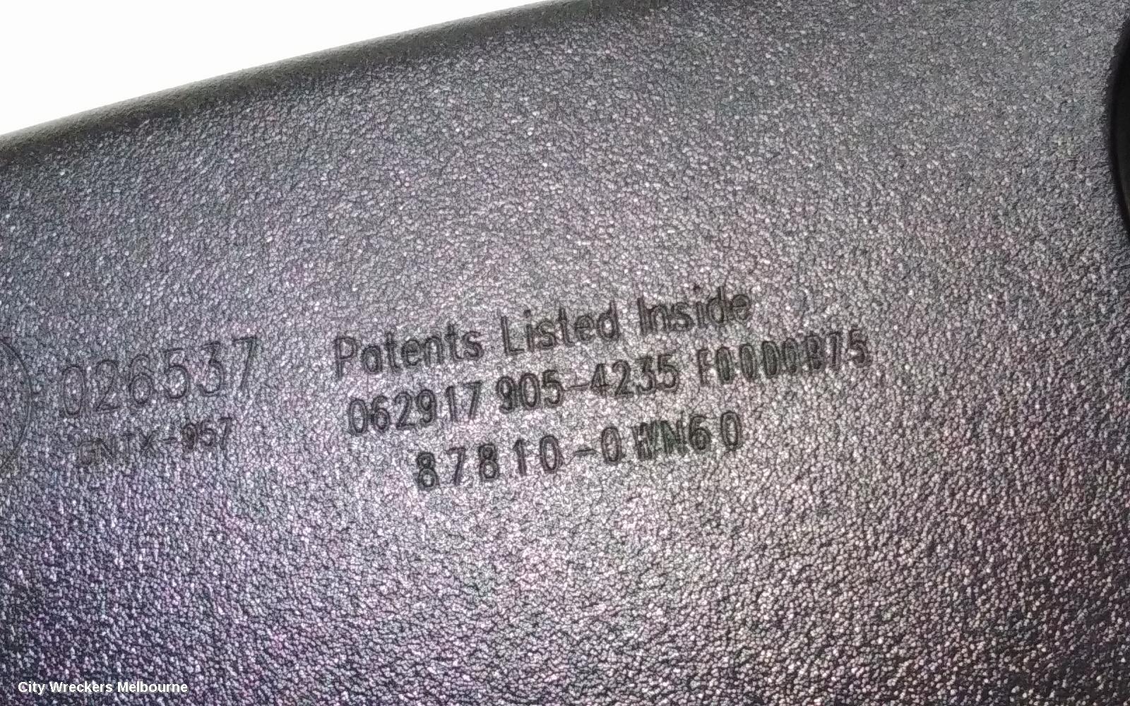 TOYOTA HIACE INTERIOR MIRROR, STANDARD TYPE, TRH201, 03/2005 - 03/2014