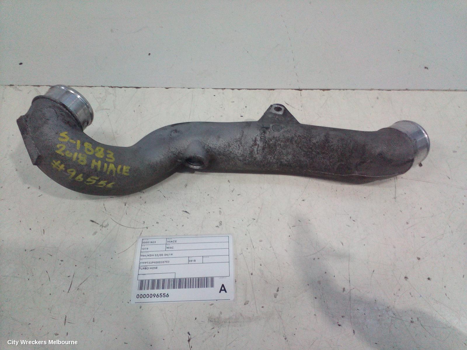 TOYOTA HIACE, TRH/KDH 03/2005 - 04/2019, TURBO HOSE: 96556