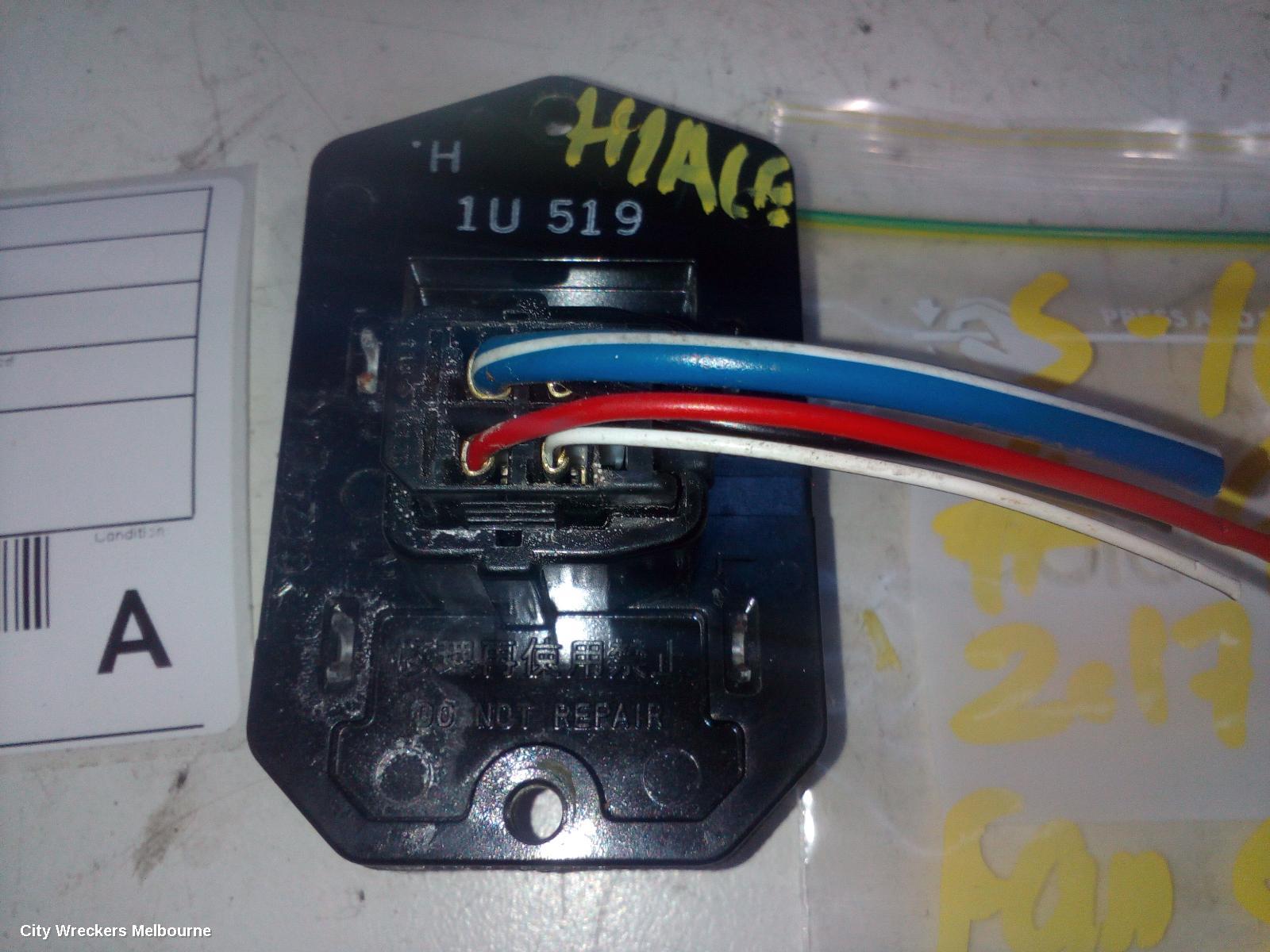 TOYOTA HIACE FAN SPEED RESISTOR, TRH/KDH, 03/2005 - 04/2019