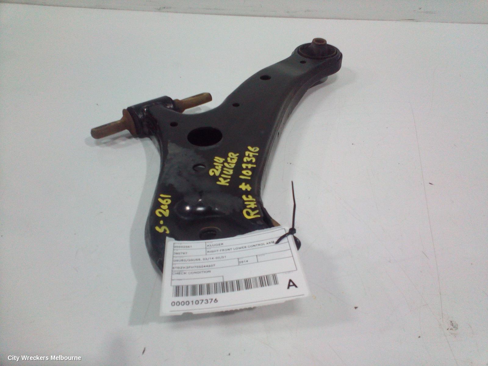 TOYOTA KLUGER RIGHT FRONT LOWER CONTROL ARM, GSU50/GSU55, 03/2014 - 02/2021