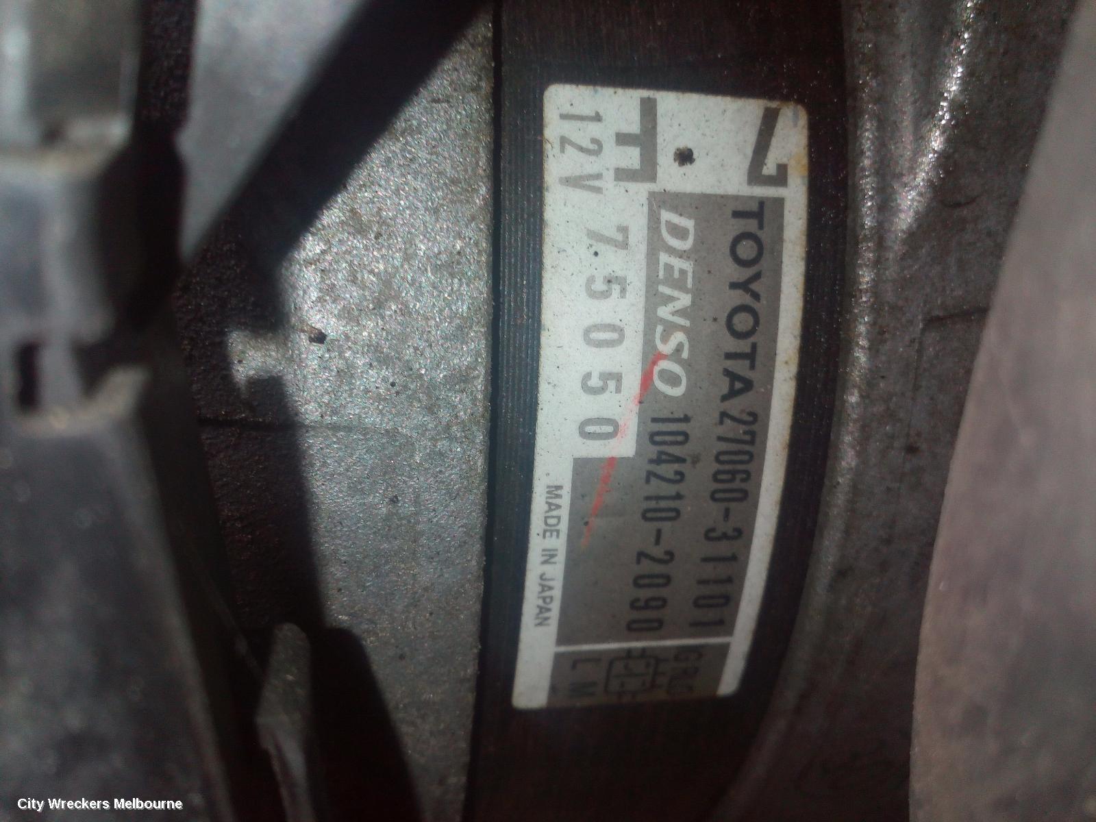 LEXUS RX SERIES ALTERNATOR, PETROL, 3.5, 2GR, 150AMP, GGL15R, 12/2008 - 08/2015