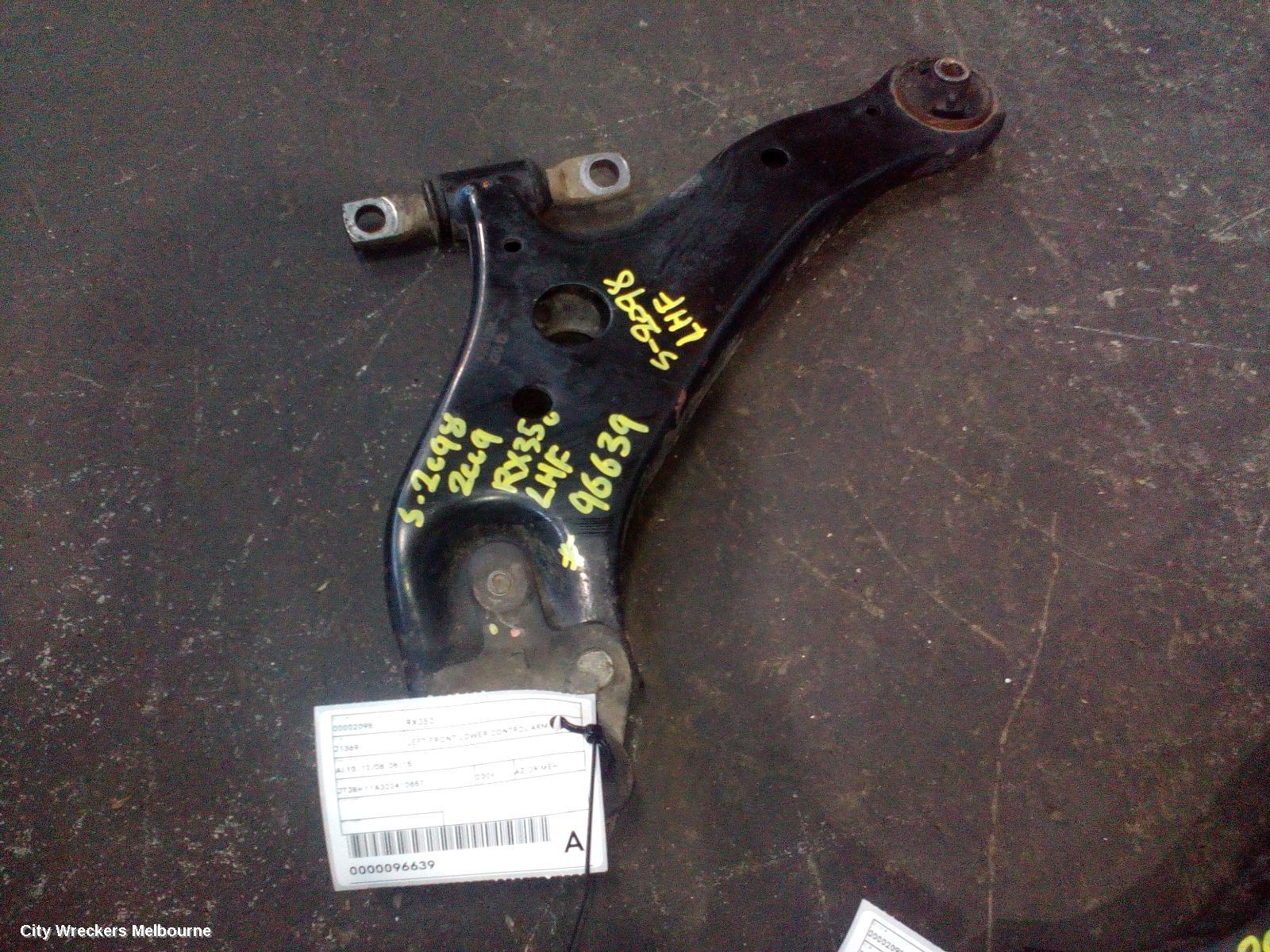 LEXUS RX SERIES LEFT FRONT LOWER CONTROL ARM, AL10, 12/2008 - 08/2015
