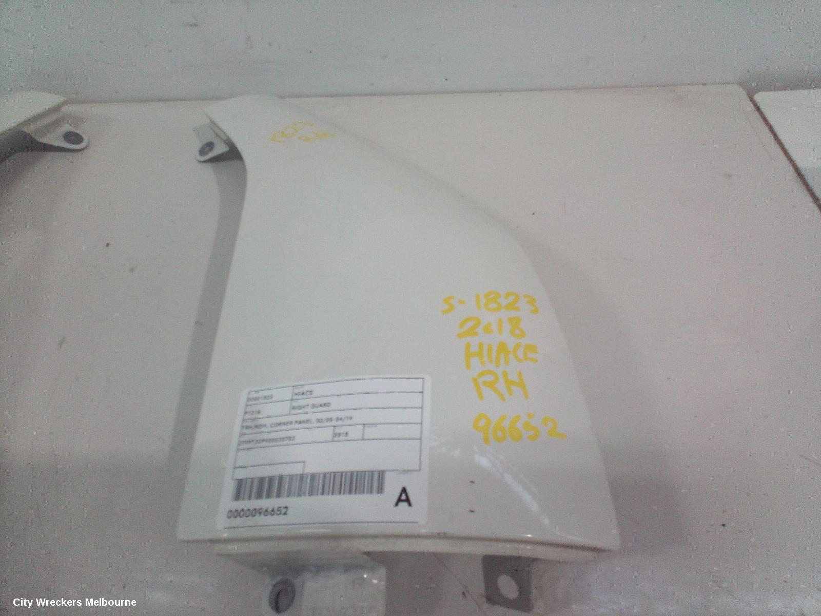 TOYOTA HIACE RIGHT GUARD, TRH/KDH, CORNER PANEL, 03/2005 - 04/2019