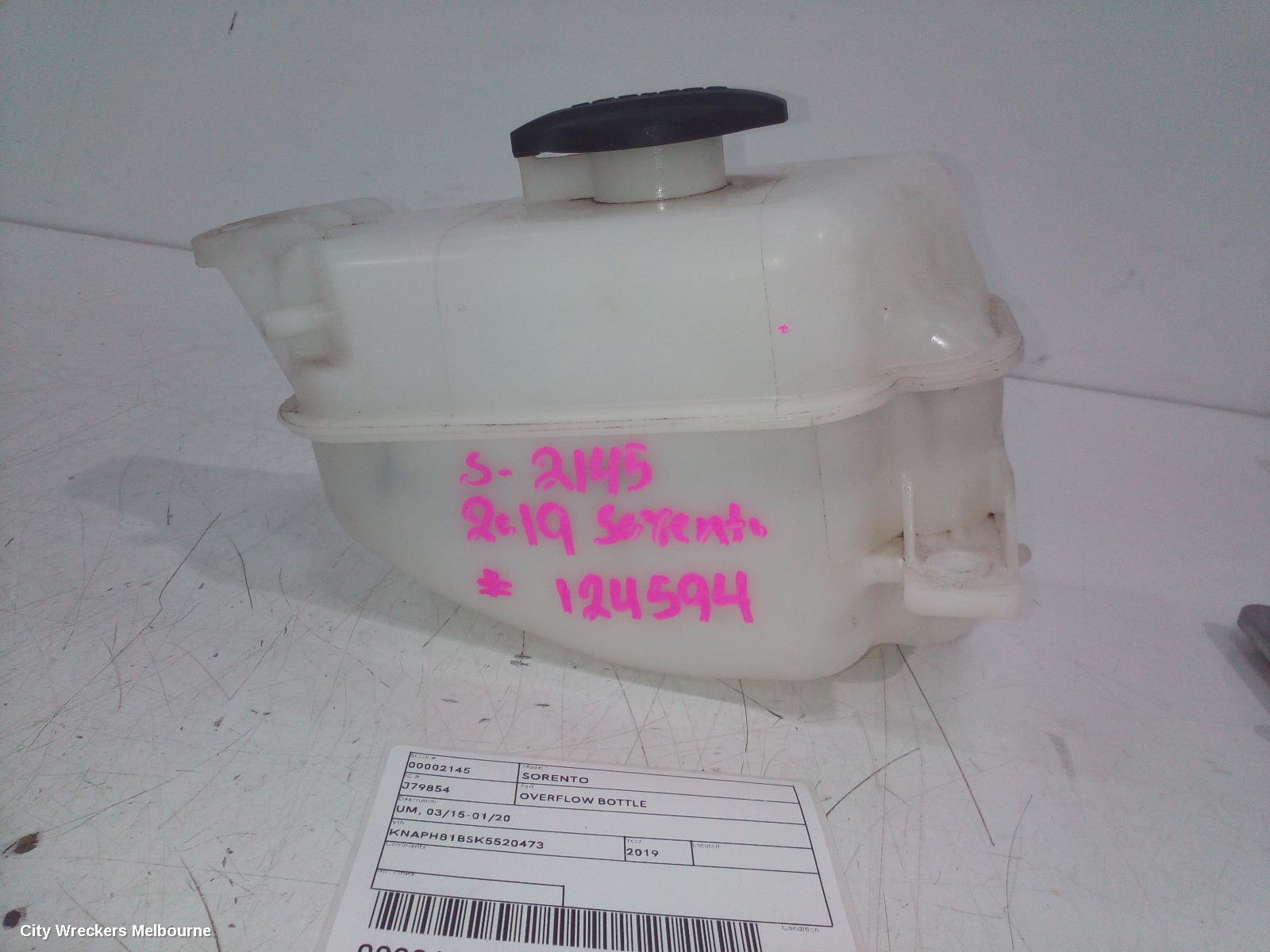 KIA SORENTO OVERFLOW BOTTLE, UM, 03/2015 - 02/2020